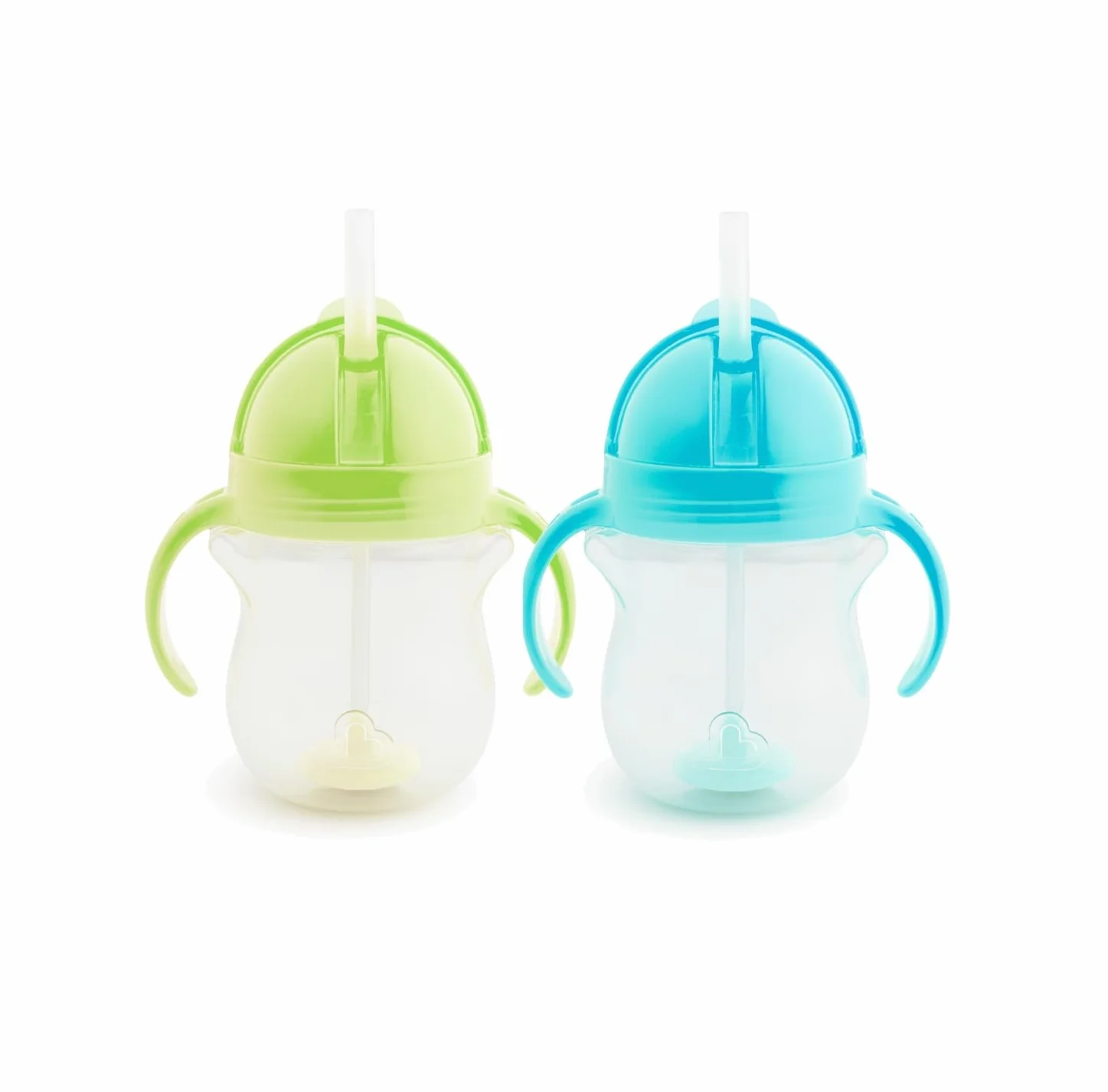 Munchkin Ensemble Tasses à Paille Click Lock Tip & Sip 7 oz 207 ml Pack de 2 Vert/Bleu