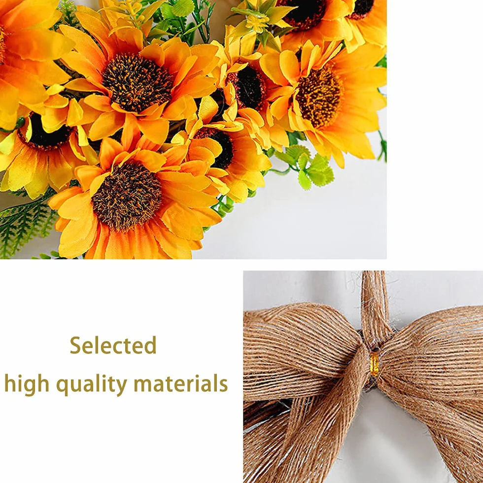 Couronne de Porte Fleurs Artificielles, Décoration Murale pour Maison, Fêtes, Mariages