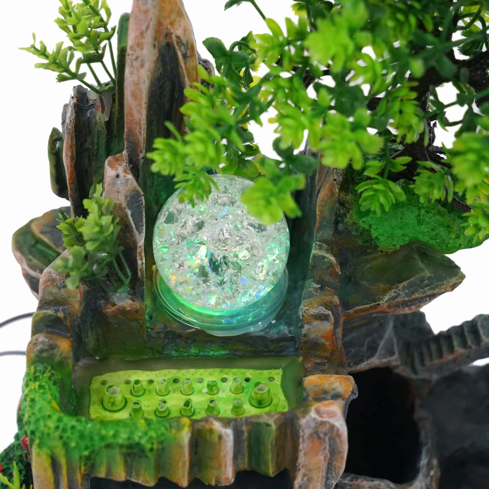 Fontaine d'intérieur avec éclairage LED 30x18x33 cm résine