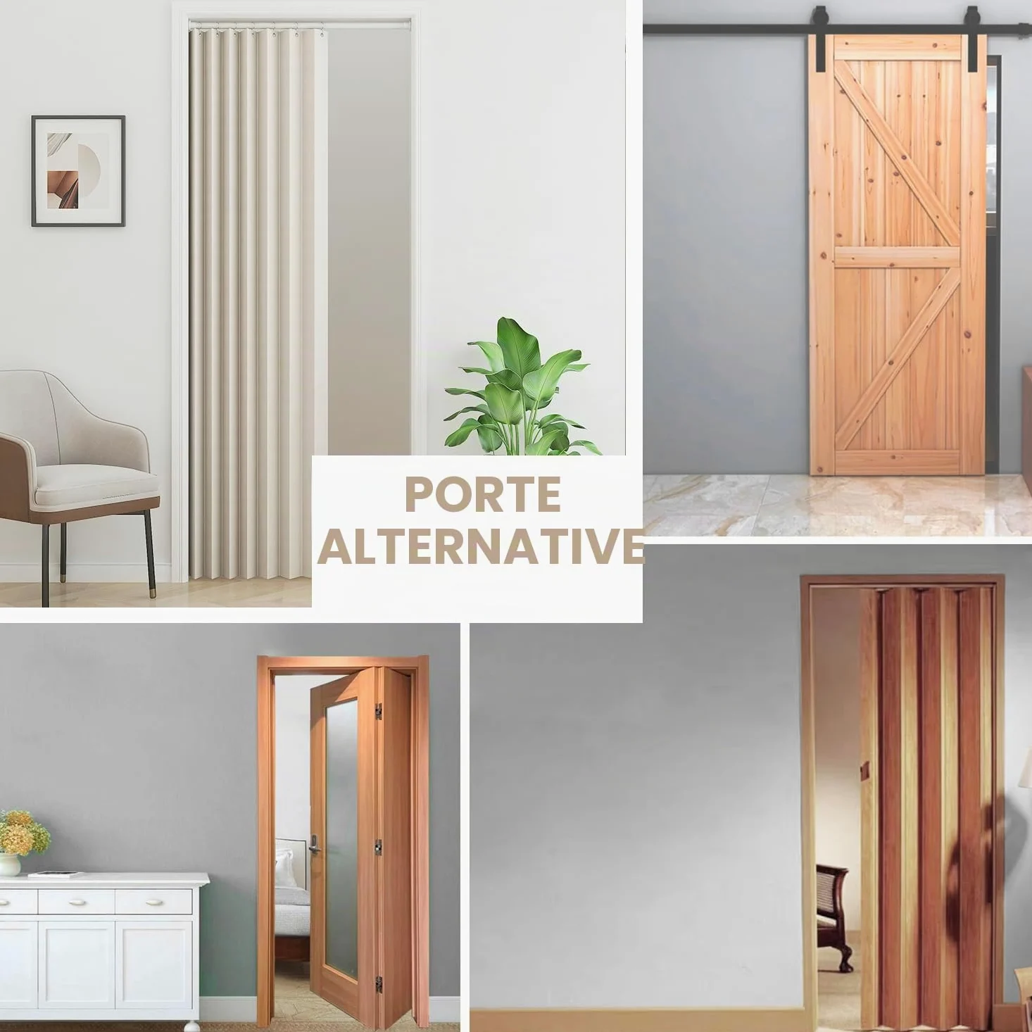 Vatge Rideaux de placard, rideaux de porte de style accordéon pour portes, rideaux plissés pour placard et séparateur de pièce, 1 rideau, 99 x 198 cm, beige