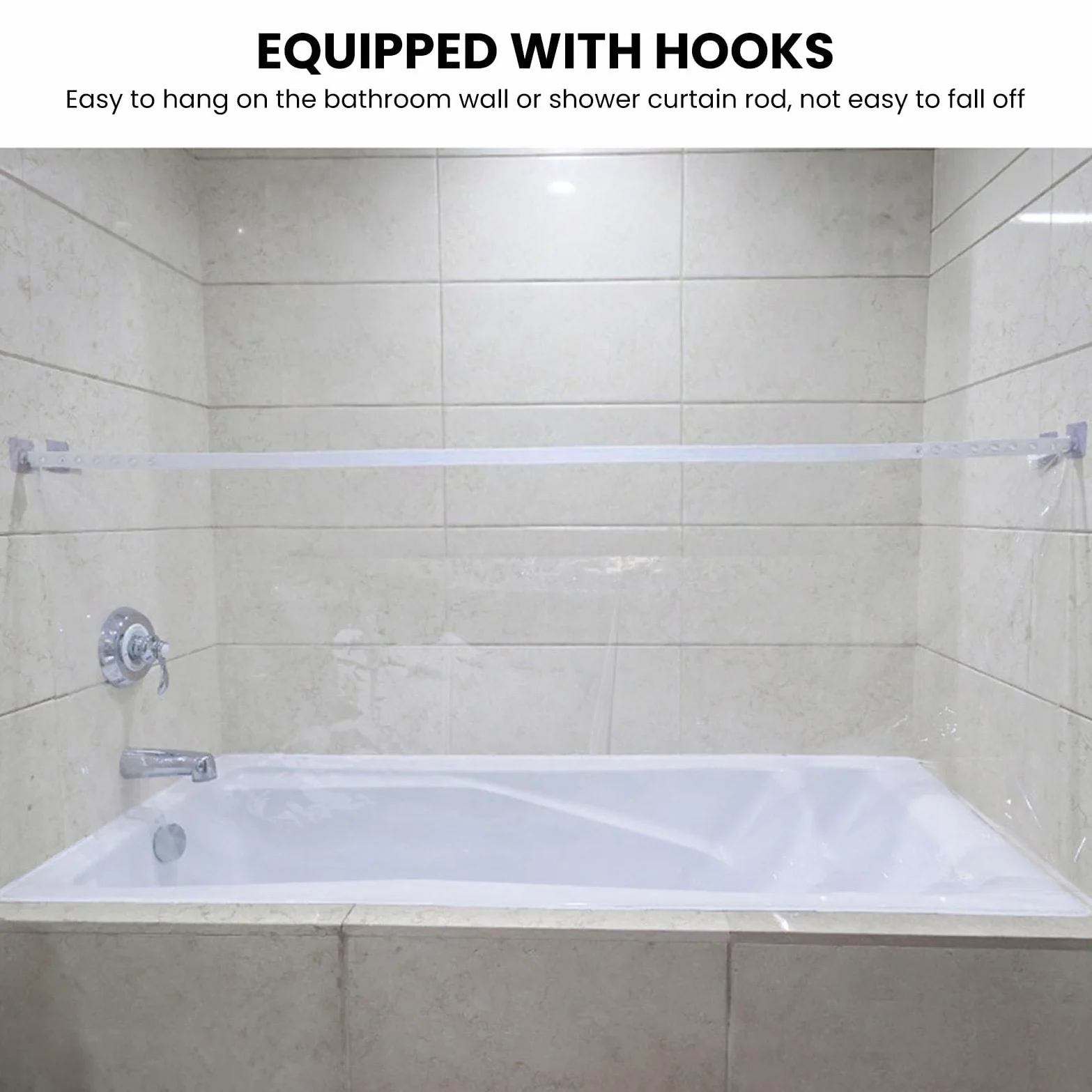 Rideau de Douche Imperméable Réglable Clair pour Ensemble de Doublure de Rideau de Douche de Salle de Bain pour Le Bain des Animaux de Compagnie et Un Usage Familial