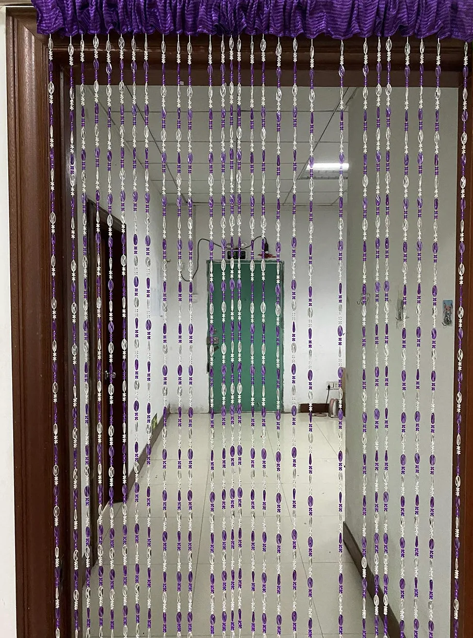 ZiDeTang Rideau de porte avec perles en acrylique - Décoration d'intérieur - Rideau de séparation de pièce (violet, 300 cm x 250 cm)