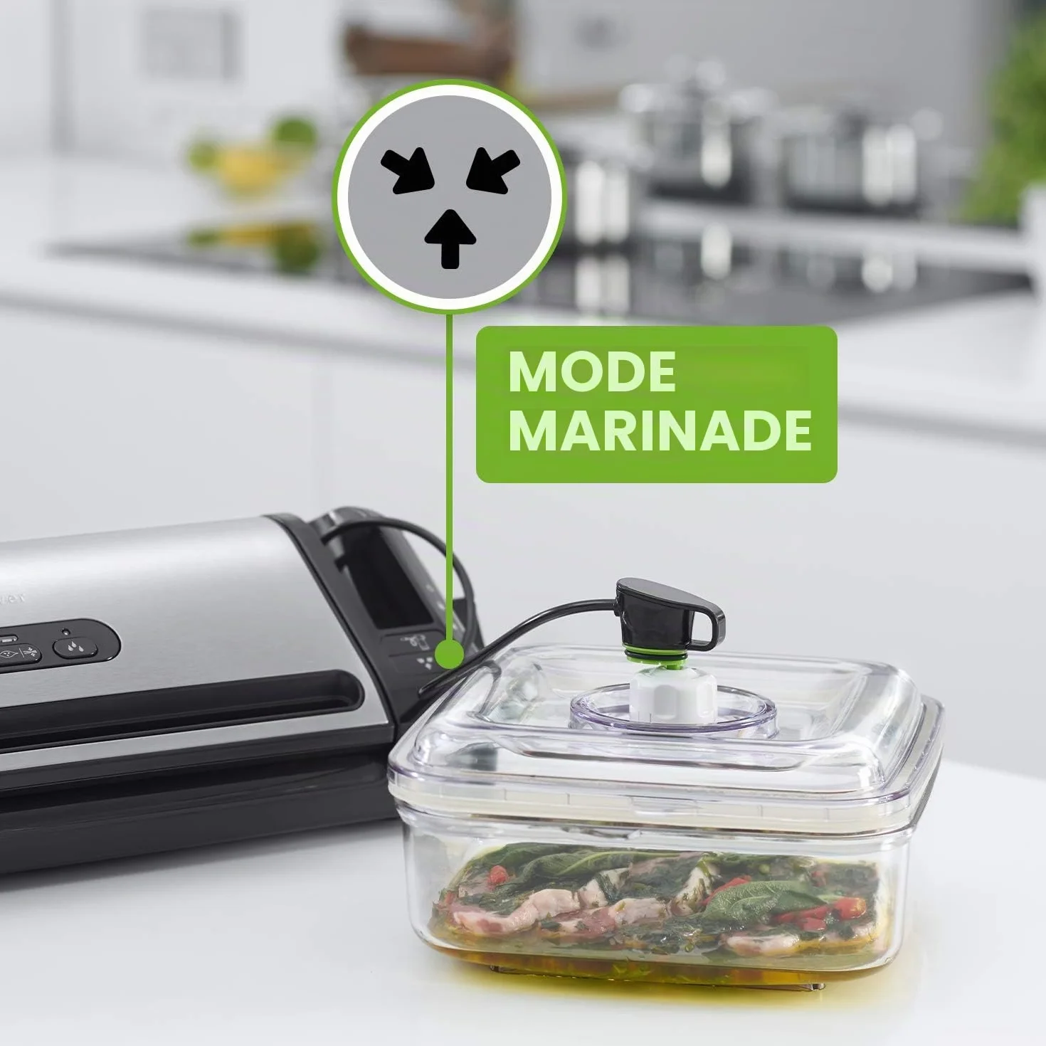 Machine Sous Vide FoodSaver FFS017X avec Compartiment Rangement Rouleau et Cutter, Fonction Marinade, Sacs Sous Vide et Adaptateur