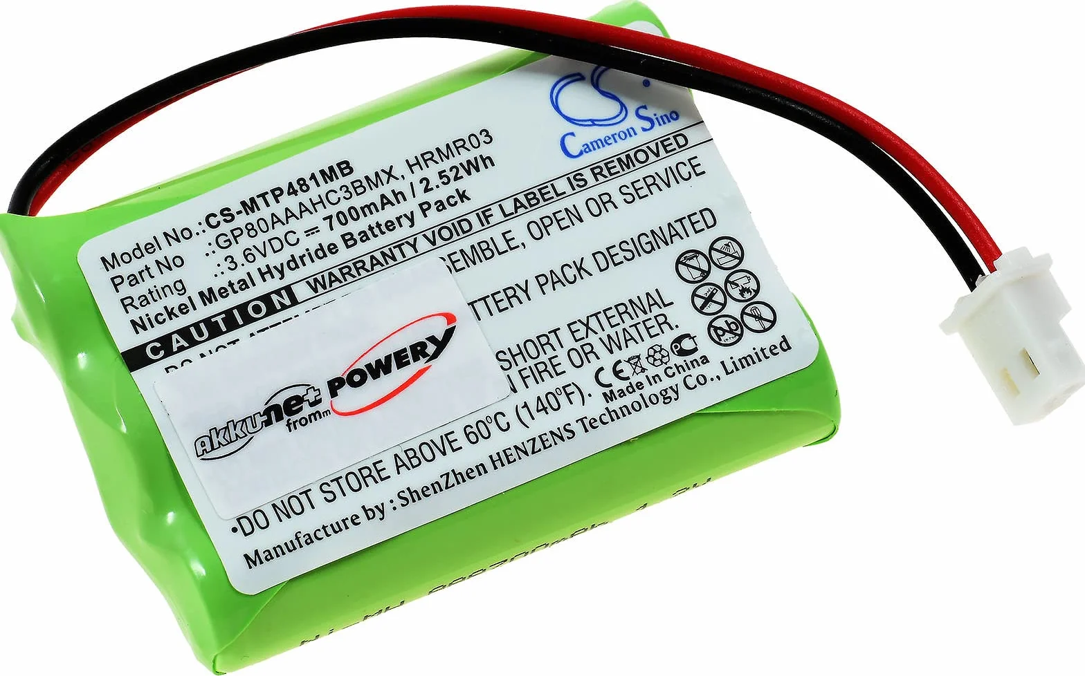Batterie pour Babyphone Motorola MBP481 MBP482 MBP483 3,6V NiMH
