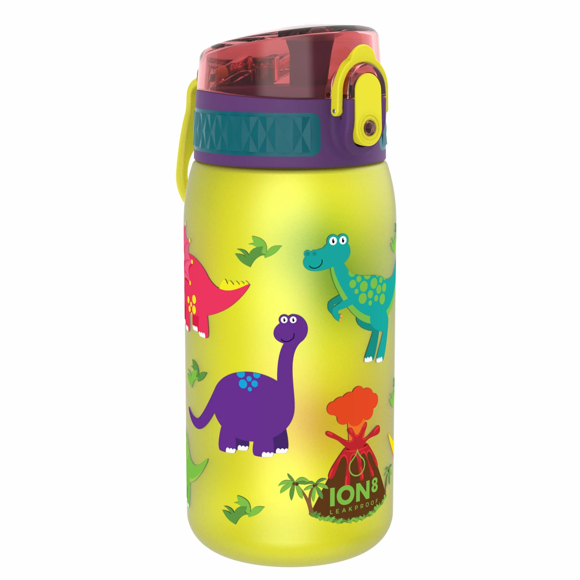Ion8 Gourde Enfant Anti-Fuite Verrouillage Sécurisé Lavable Lave-Vaisselle Motif Dinosaures