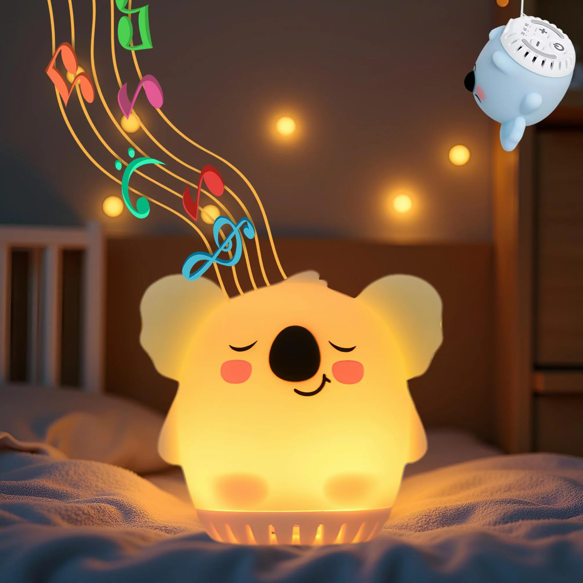 Veilleuse enfant LED silicone koala bruit blanc rechargeable tactile portable