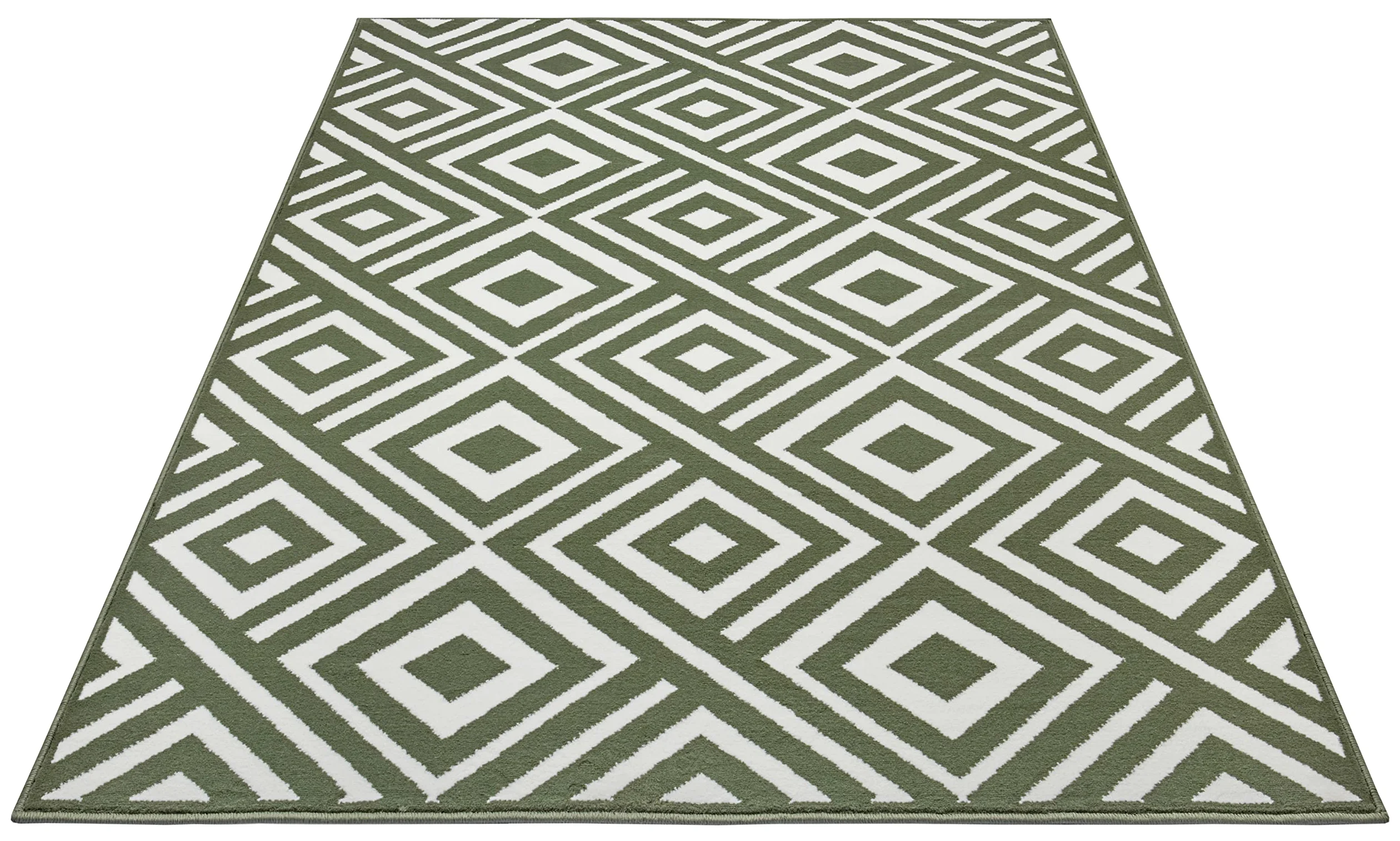 Zala Living Art Tapis de Salon en Velours à Poils Courts - Design Moderne pour Salon, Chambre, Salle à Manger, Bureau, Cuisine - Vert, 160 x 230 cm
