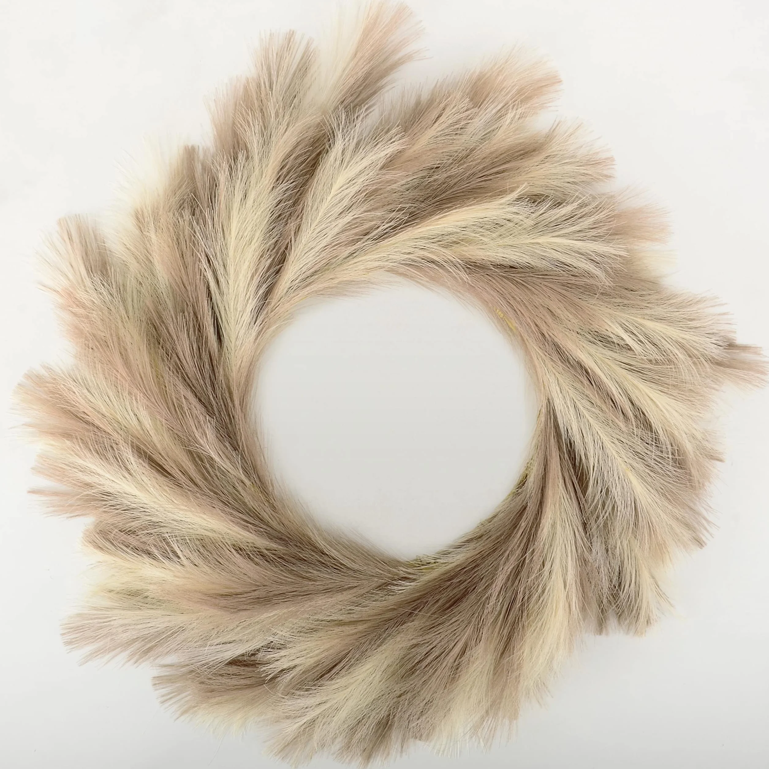 Couronne d'herbe de la Pampa Artificielle Perfnique pour Porte d'entrée, Décoration Murale Bohème
