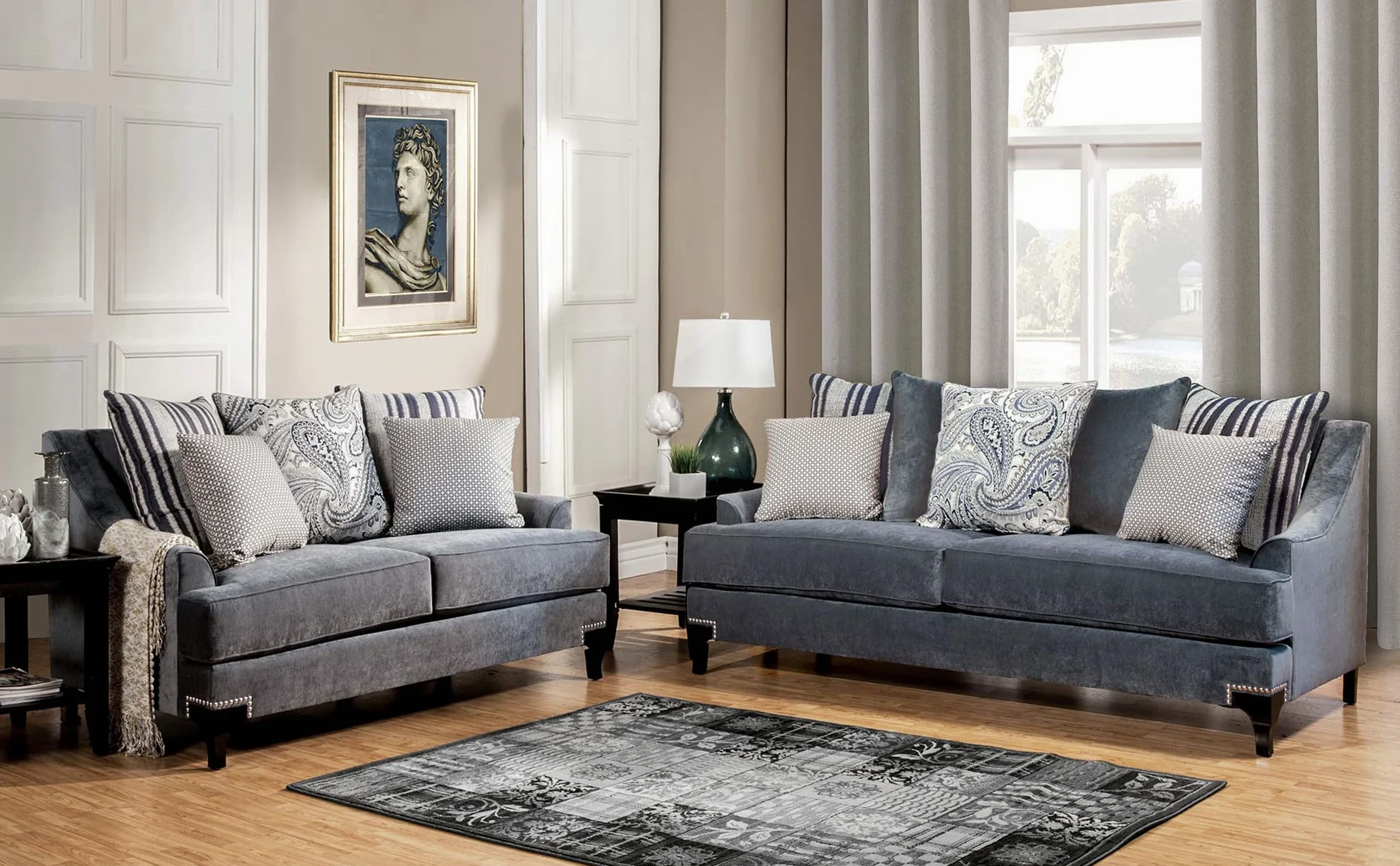 always4u 100% Rideaux Occultants en Faux Lin avec Doublure Rideaux à Oeillets pour Chambre et Salon Élégant Beige Lot de 2 140cm x 260cm