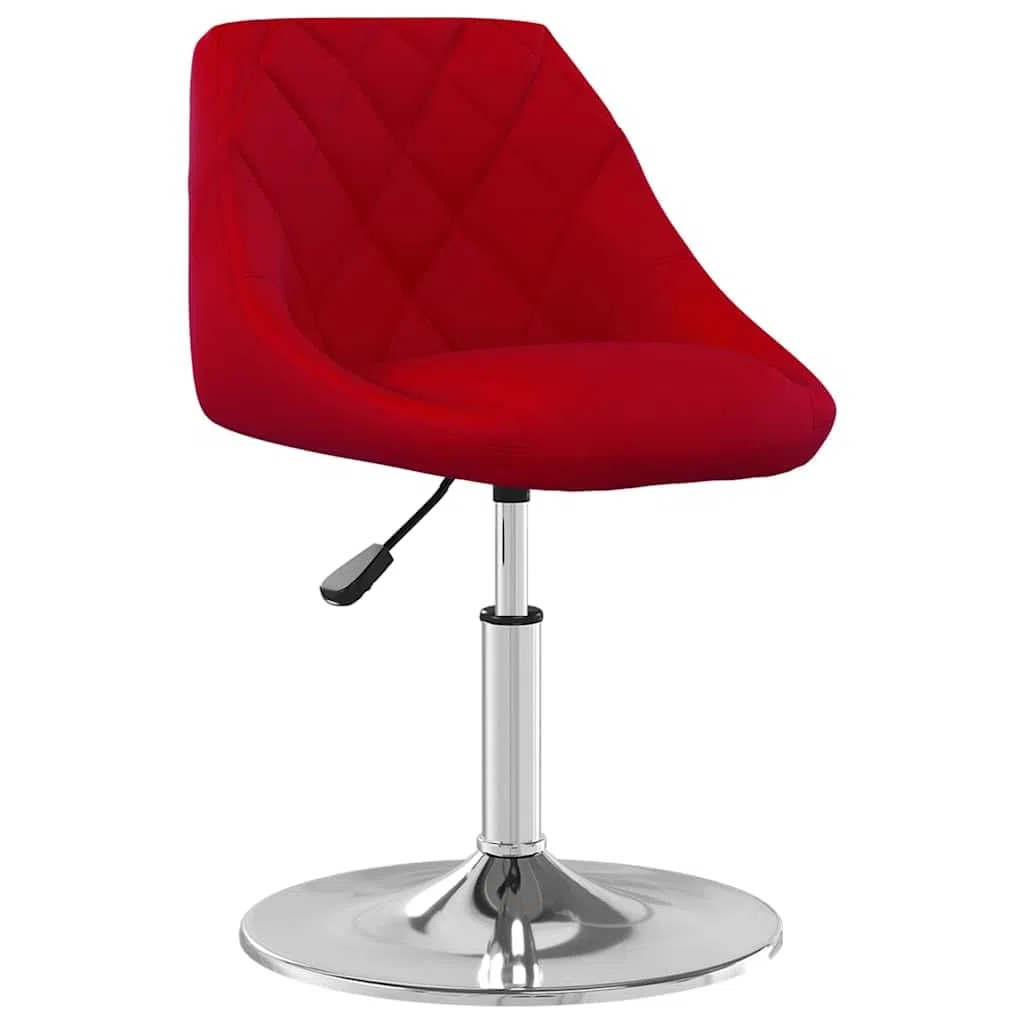 Lot de 4 chaises de salle à manger pivotantes en velours rouge