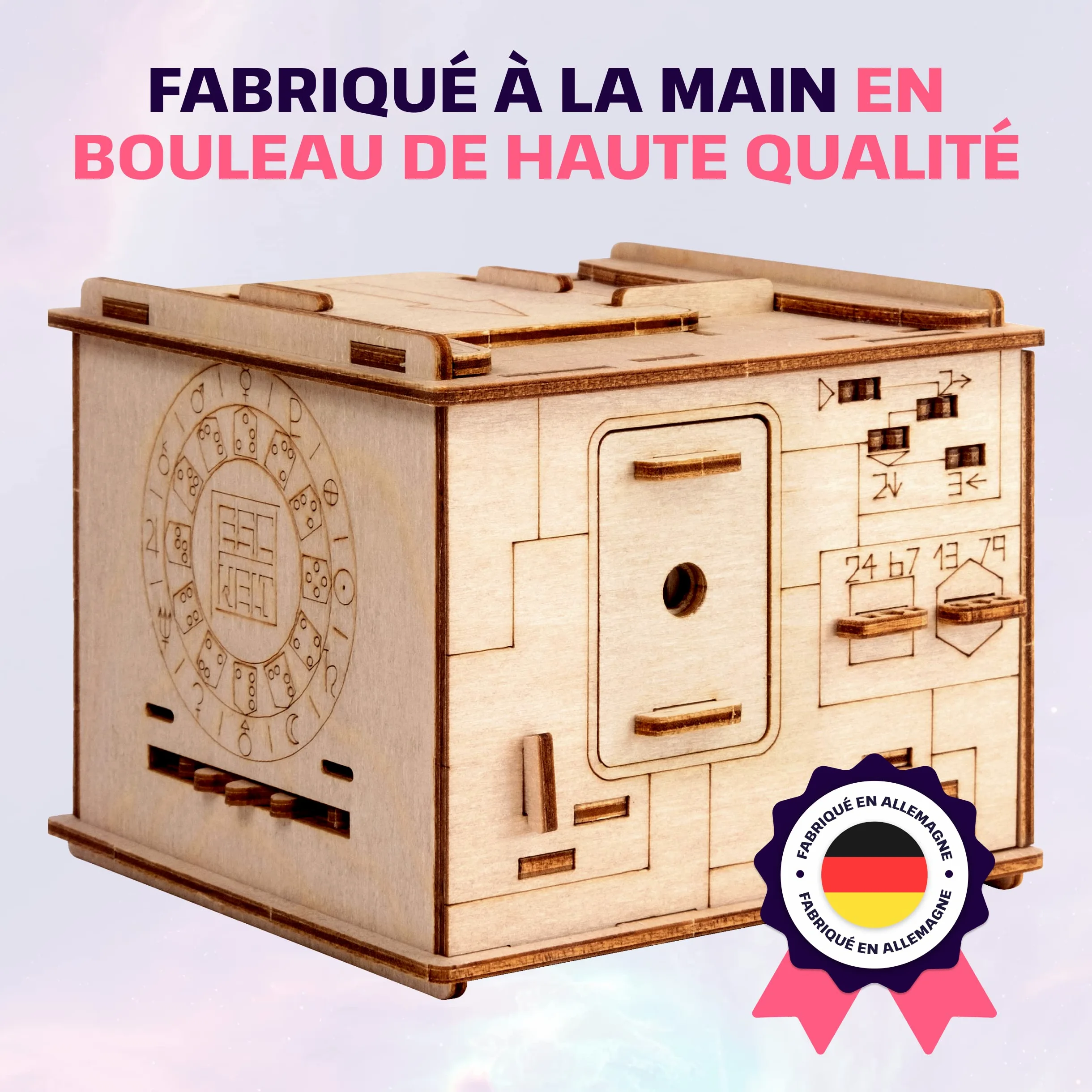 ESC WELT Space Box - Boîte d'énigmes en de Bouleau - Puzzles 3D pour Adultes - Casse-tête avancé en Bois pour Les Fêtes d'anniversaire et Les Soirées en Famille - Boîte à Puzzles en Bois