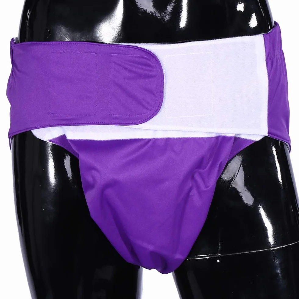 DEWIN Couche Adulte Pantalon à Couches Culotte Tissu Réglable Ultra Absorbante Incontinence Adulte Lavable Violet Foncé