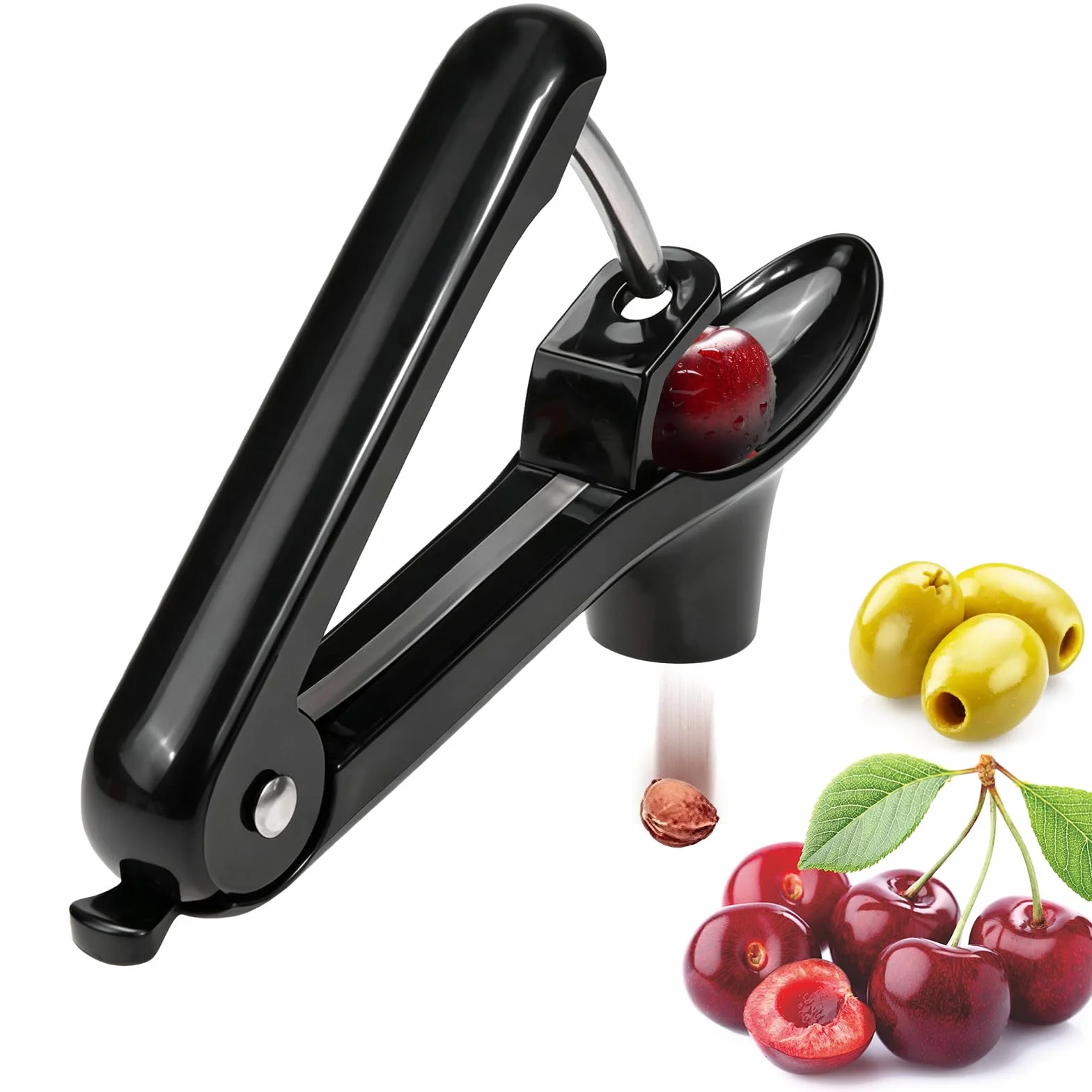 Dénoyauteur de cerises manuel - Dénoyauteur à fruits, prunes et baies - Noir