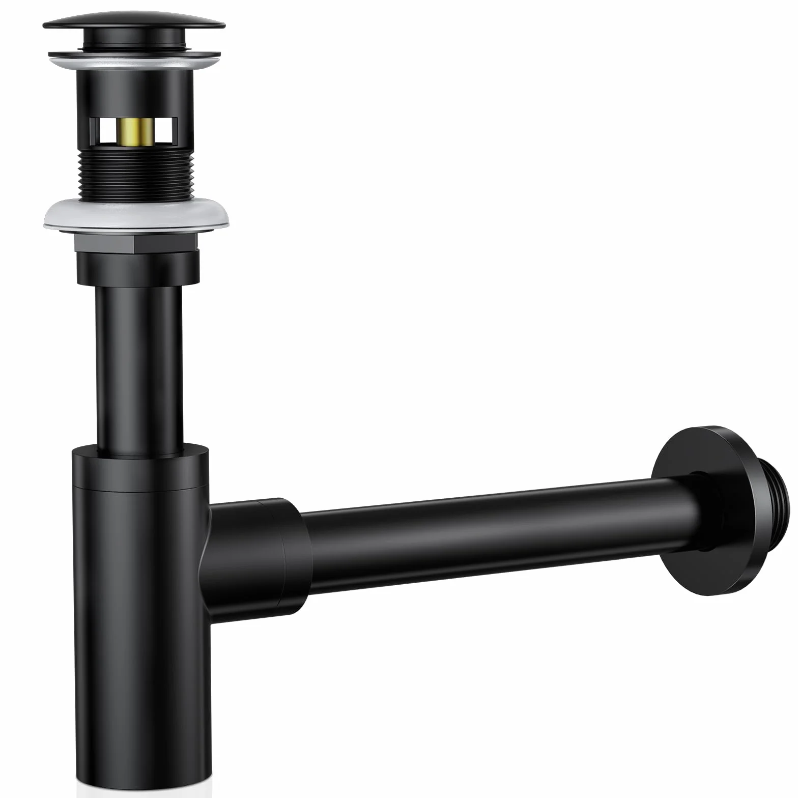 Siphon Noir Rétro avec Bonde Trop-plein 1 1/4 Laiton Universel Anti-Odeur Kit Vidange évier cuisine salle de bain
