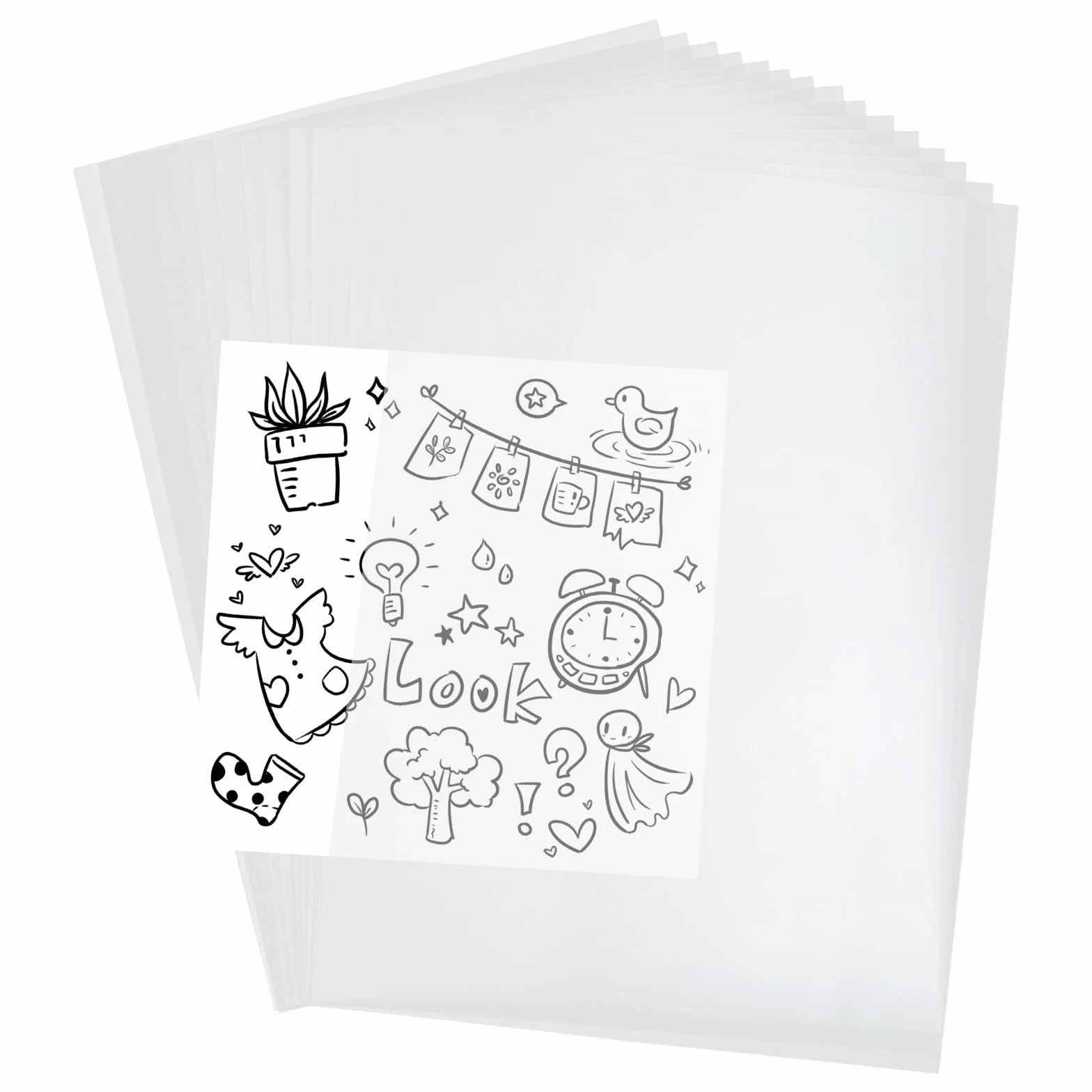 Kievano Papier Calque A4 110 g/m² 100 Feuilles Papier Transparent Épais pour Imprimante Jet d’Encre & Laser