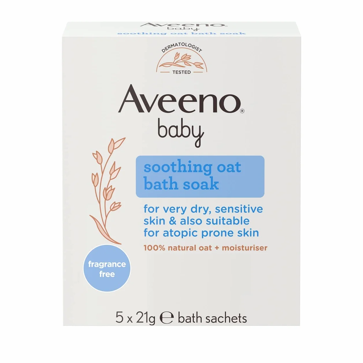 Aveeno Sachets de bain apaisants à l'avoine pour bébé 21 g Lot de 5