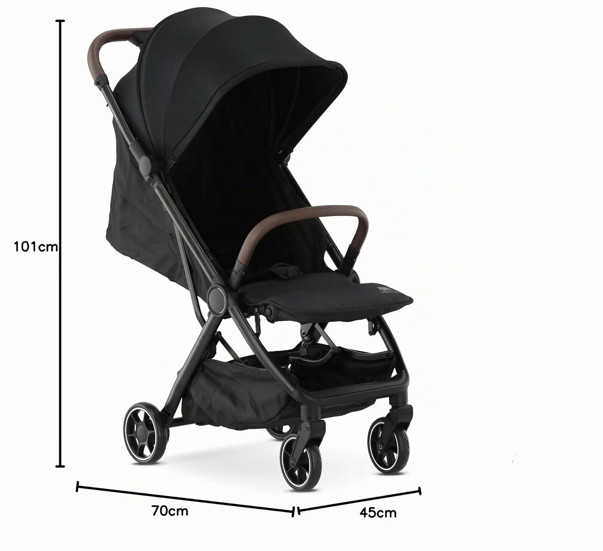 Deryan Air Travel Buggy Pliable Pour Avion Ultra Légère 8 kg UPF 50+ Noir