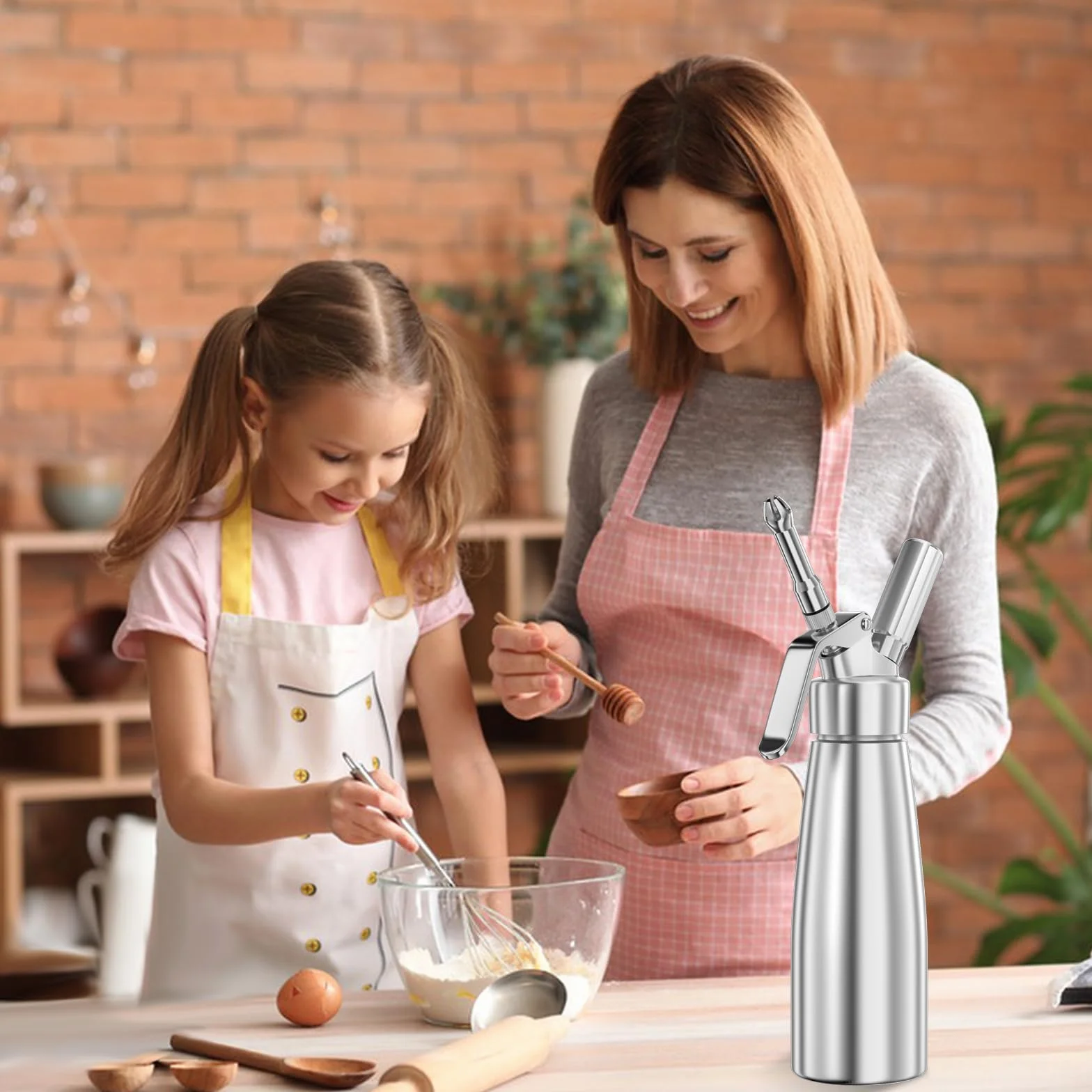 Newaner 500ml siphon chantilly crème aluminium avec 3 douilles acier inoxydable brosse nettoyage