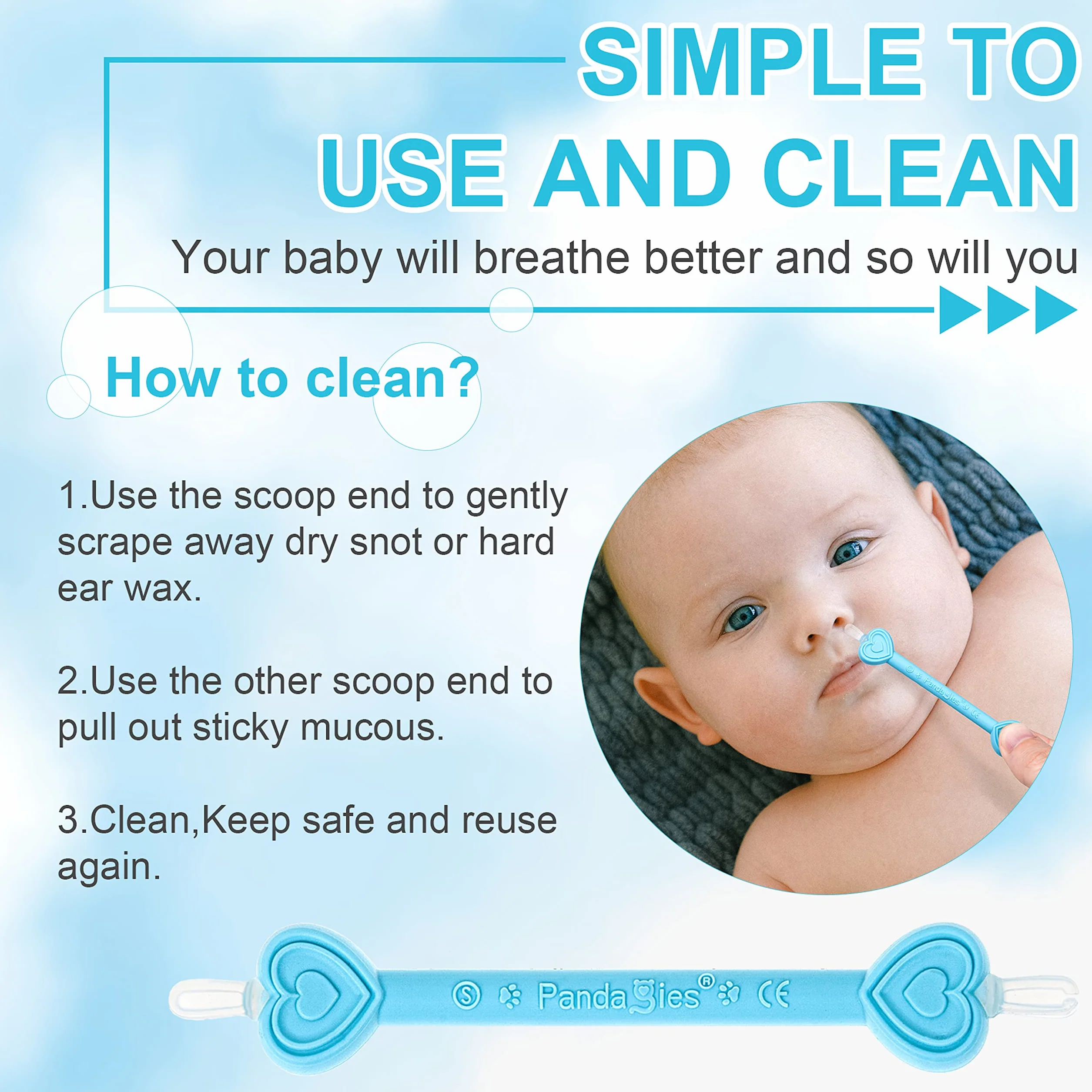 Nettoyeur Nasale Bébé Aspirateur Nasal Nourrisson Compatible Mouche Nez Sérum Physiologique