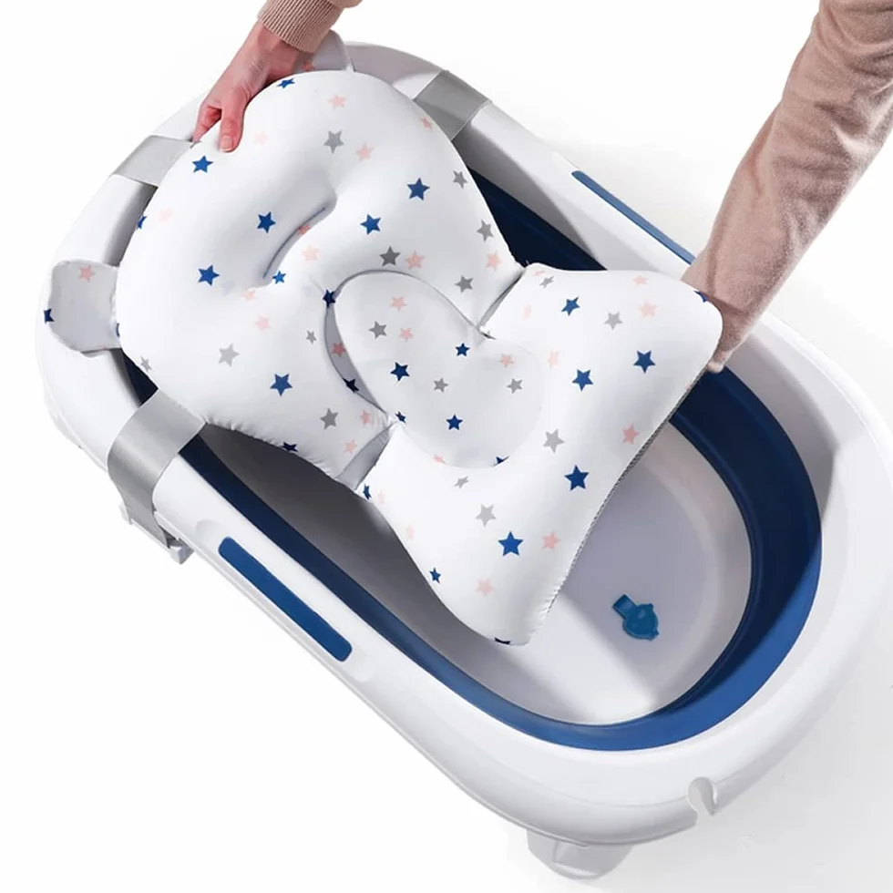 Coussin de Bain Bébé Antidérapant avec Verre, Réducteur Baignoire Universel