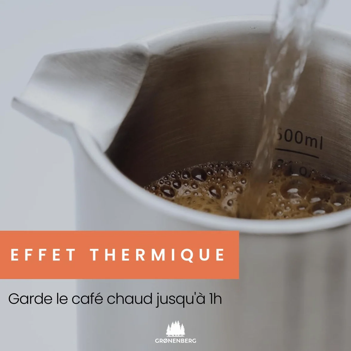 Groenenberg Cafetière à Piston French Press 0,6 litre inox