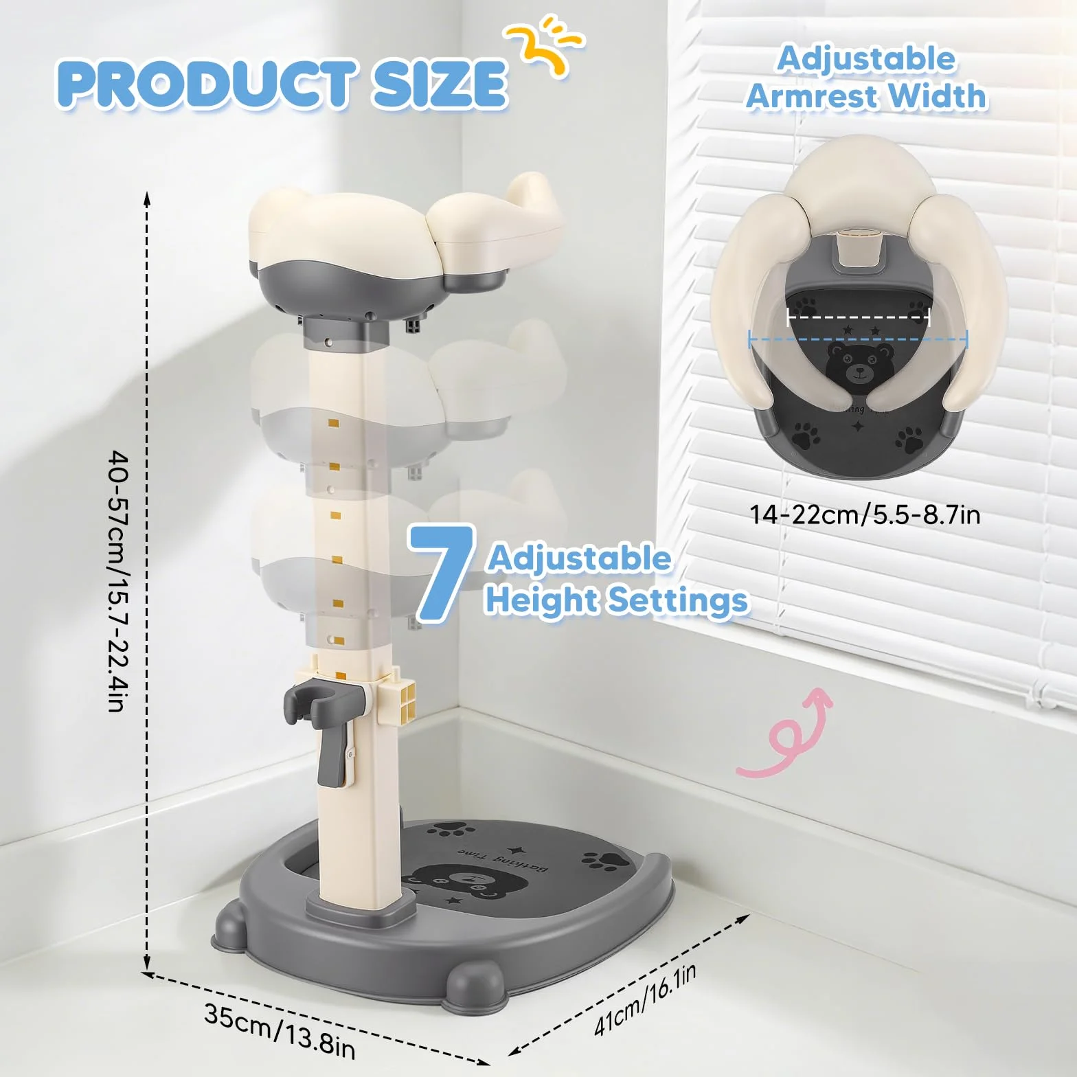 Support de douche pour bébé blanc