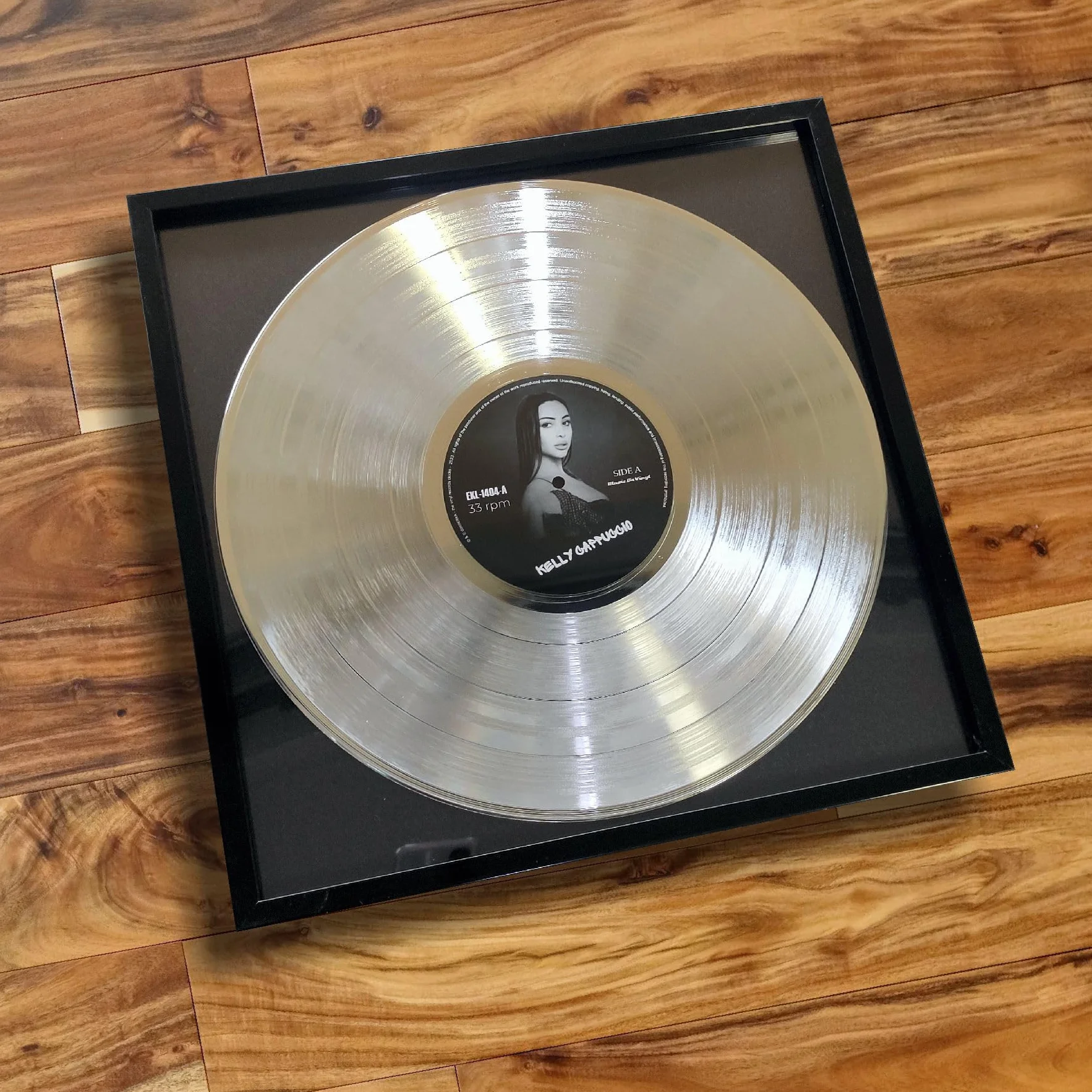 Disque doré platine encadré personnalisable Récompense œuvre vie cadeau chanteurs musiciens artistes fans carré