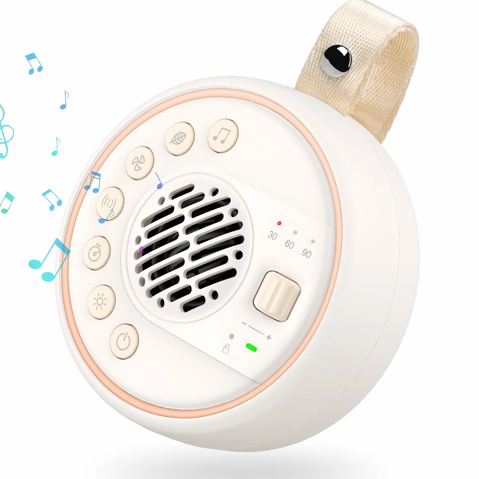 Machine à Bruit Blanc Portable pour Bébé, 22 Sons Apaisants, 60 Niveaux de Volume, 2000mAh Batterie, Enceinte Bluetooth