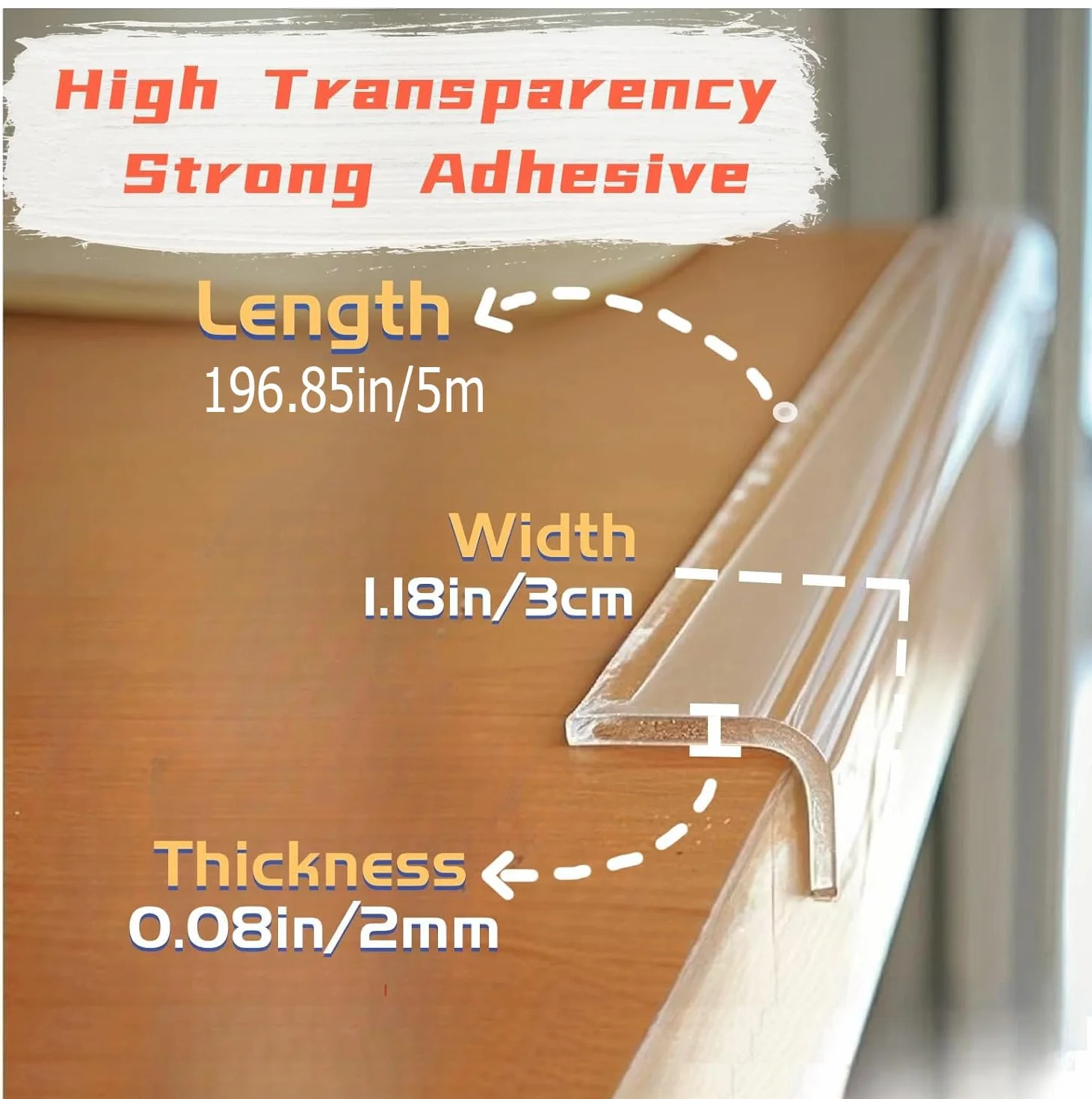 Protege Coin de Table Bebe Transparent Protection Meuble Bébé Pré-Adhésif Extra Fort Nano Tape 5m