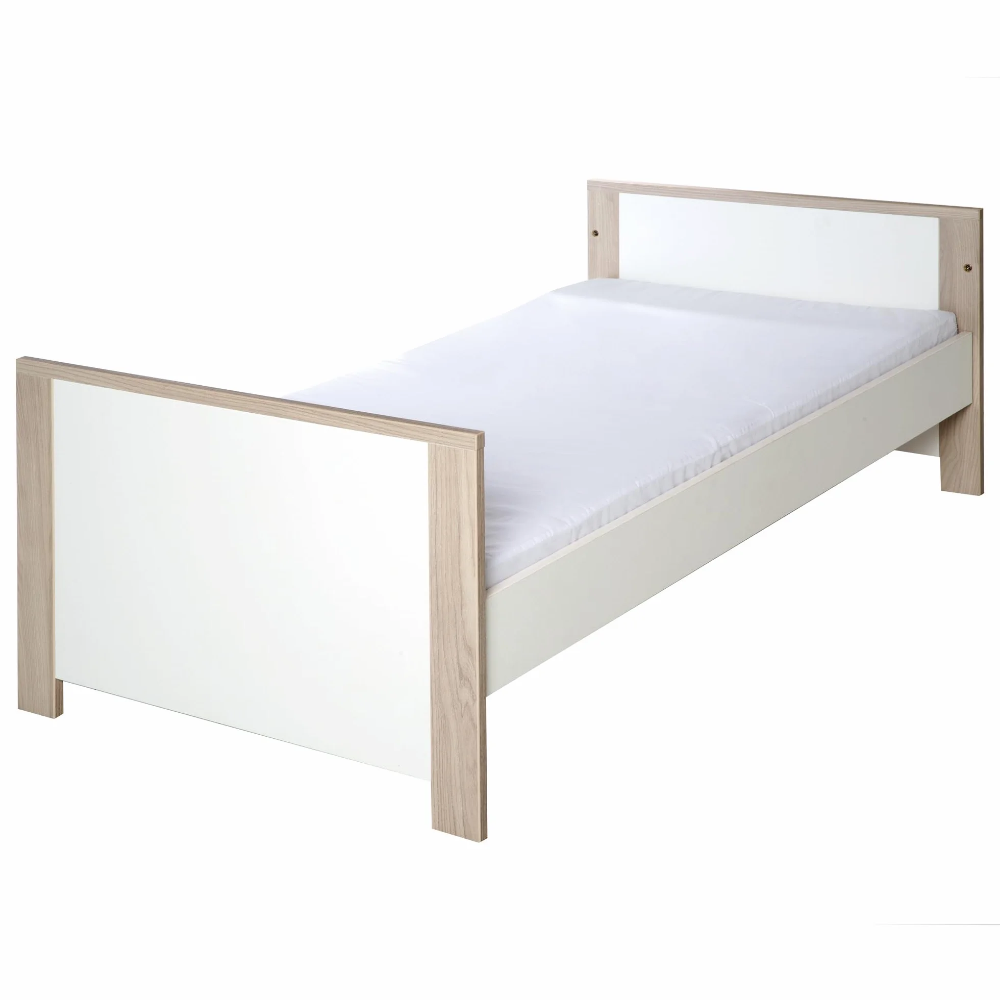 Chambre Bébé Complète Olaf Lit Évolutif 70 x 140 cm Commode à Langer Armoire 3 Portes Blanc Décor Bois