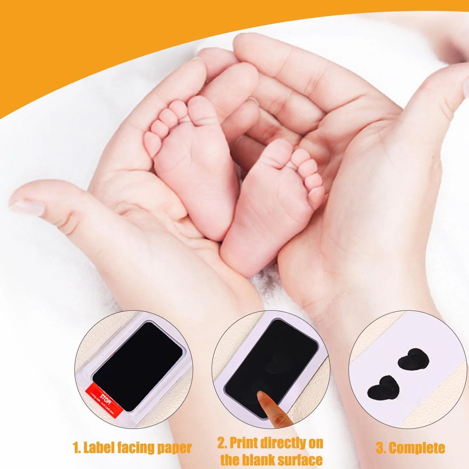 Kit Empreinte Chien Main Pied Bébé Chat Tampon Clean Touch pour Nouveau-Né et Animale Cadeau