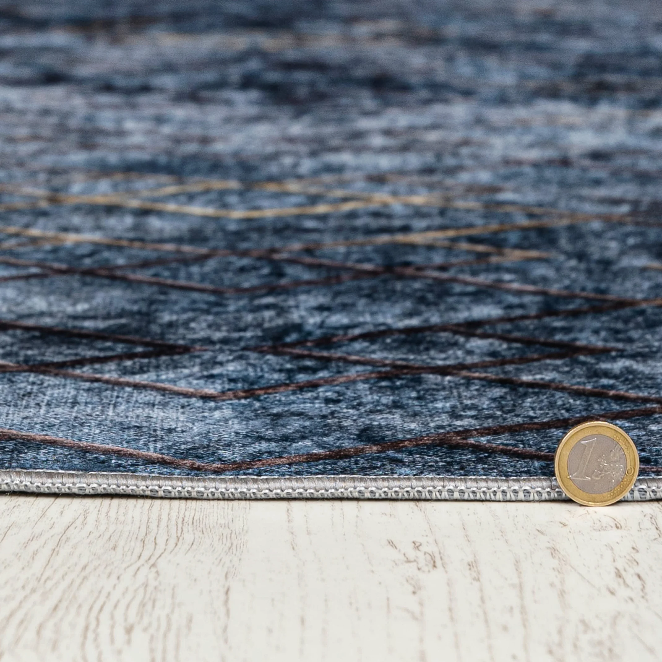 Mazovia Grand Tapis Salon 160x230cm Bleu Géométrique Élégant Antidérapant | Tapis pour Chambre Salle à Manger Bureau Lavable en Machine Anti-Allergène Chauffage au Sol Facile D'entretien Poils Courts