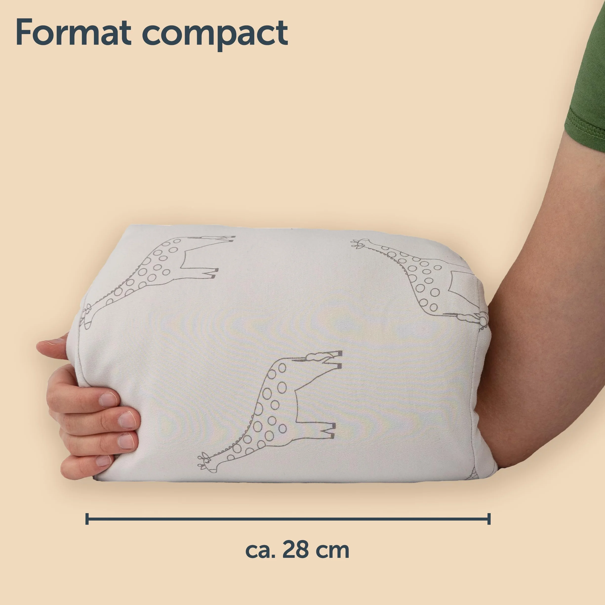 LaLoona Mini Coussin Allaitement de Voyage – Petit Oreiller de Soutien pour Le Bras – Certifié Oeko-Tex, Beige