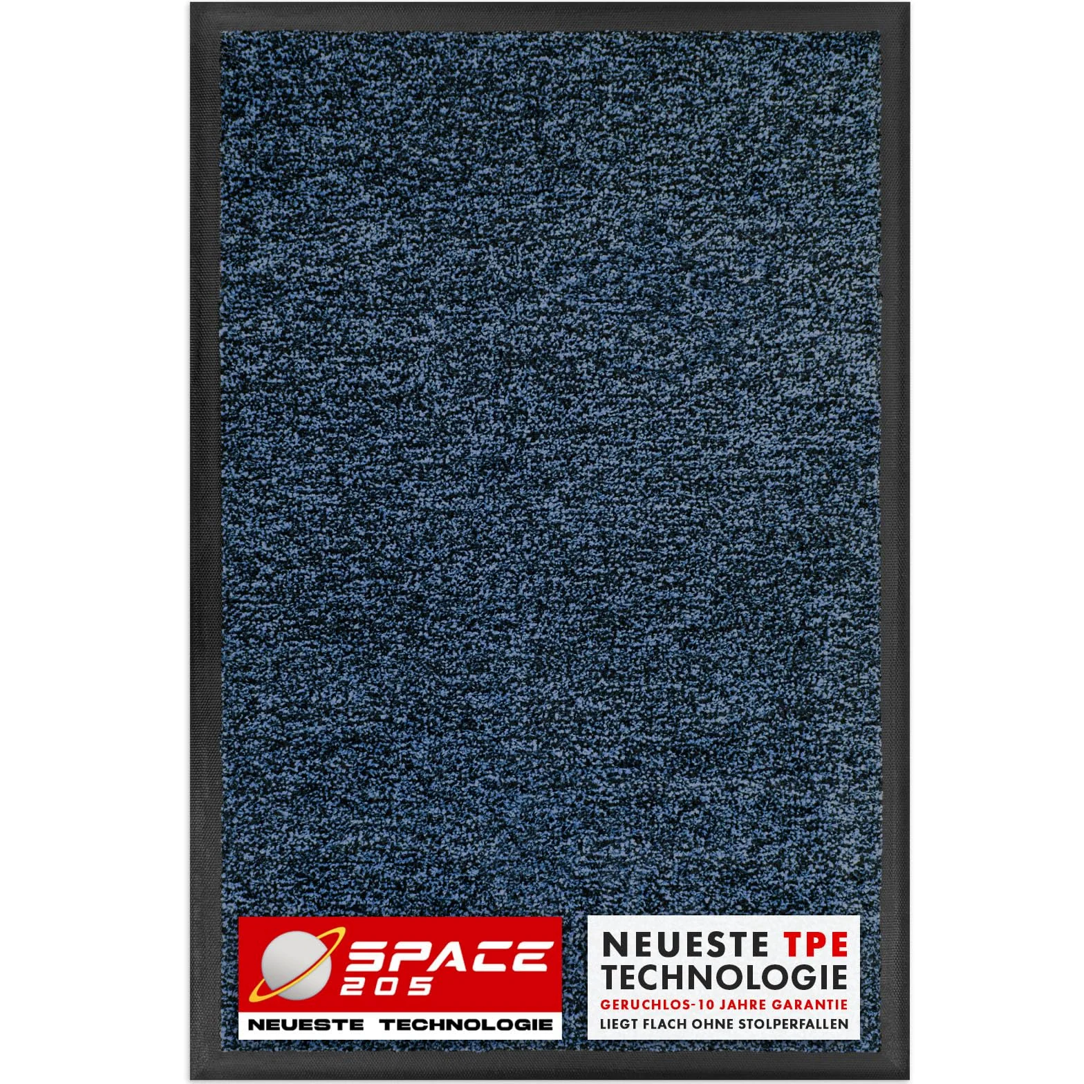 KARAT Paillasson Antidérapant pour les entrées, le couloir, tapis sous la porte d'entrée, avec technologie innovante TPE sur le bord et l'arrière, modèle Space 205 (Bleu, 120 x 180 cm)