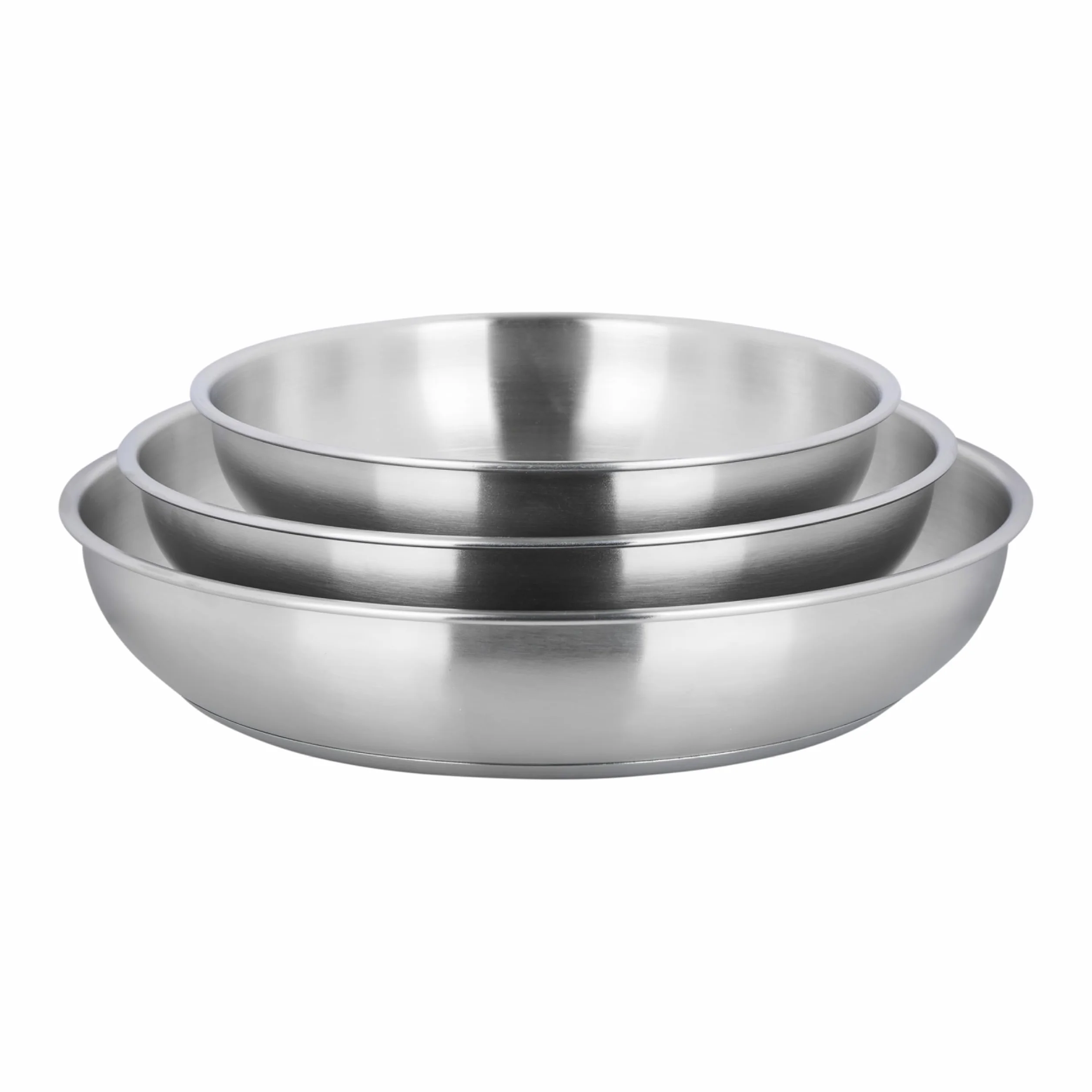 Sitram ARPEGE Lot de 3 Poêles Acier Inoxydable Ø 20,24,28 cm Tous feux Induction