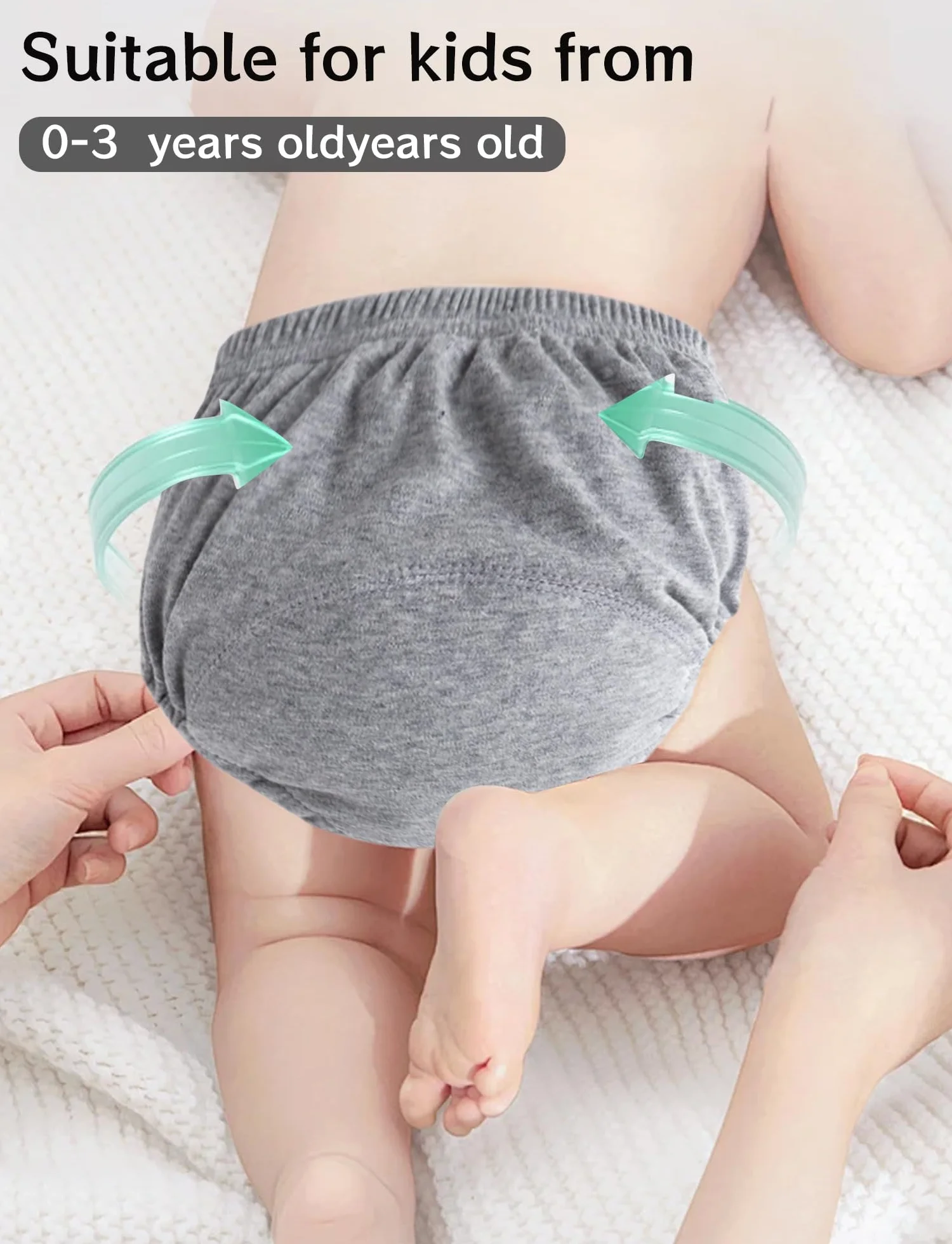 Happy Cherry Lot de 6 Culotte d'apprentissage en Coton pour Garçon, Lavable, Réutilisable, Entraînement à la Propreté Enfants 6 Mois-3 Ans