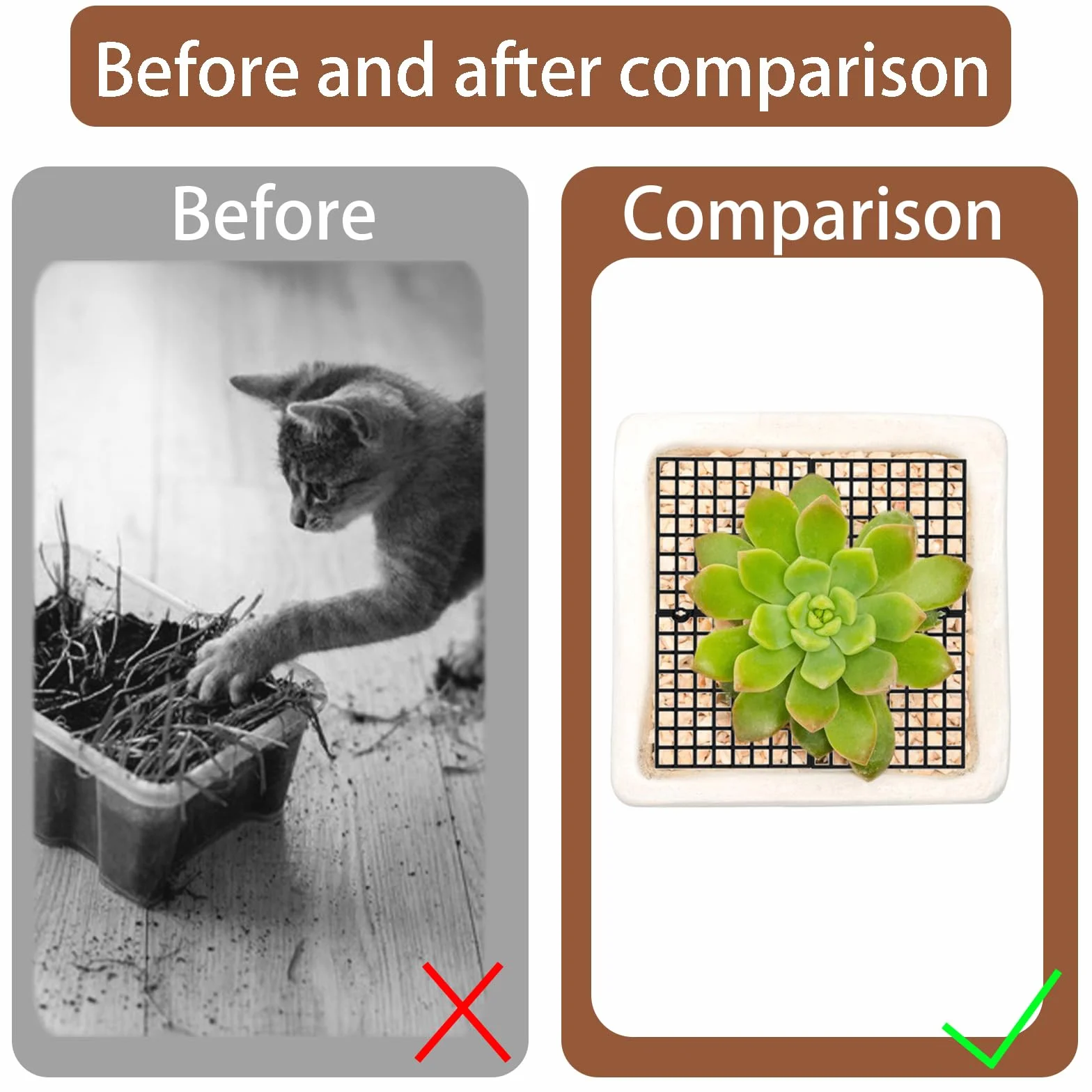 Grande Grille de Pot de Fleurs 30 Cm Découpable, Protection Plante Chat Animaux Domestiques