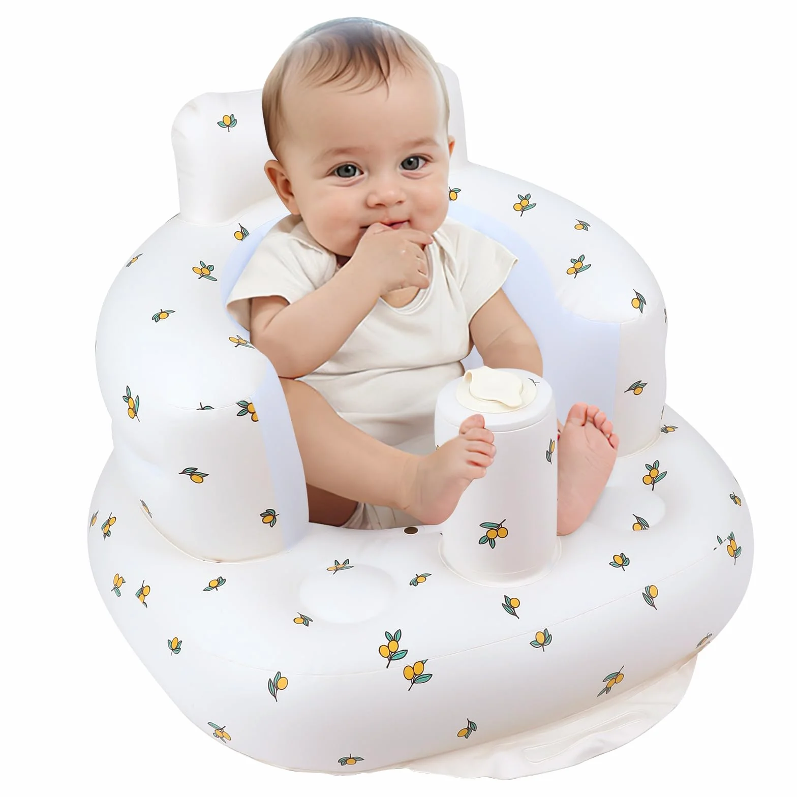EKEPE Siège gonflable bébé 3 mois avec pompe à air intégrée Oliver Flower