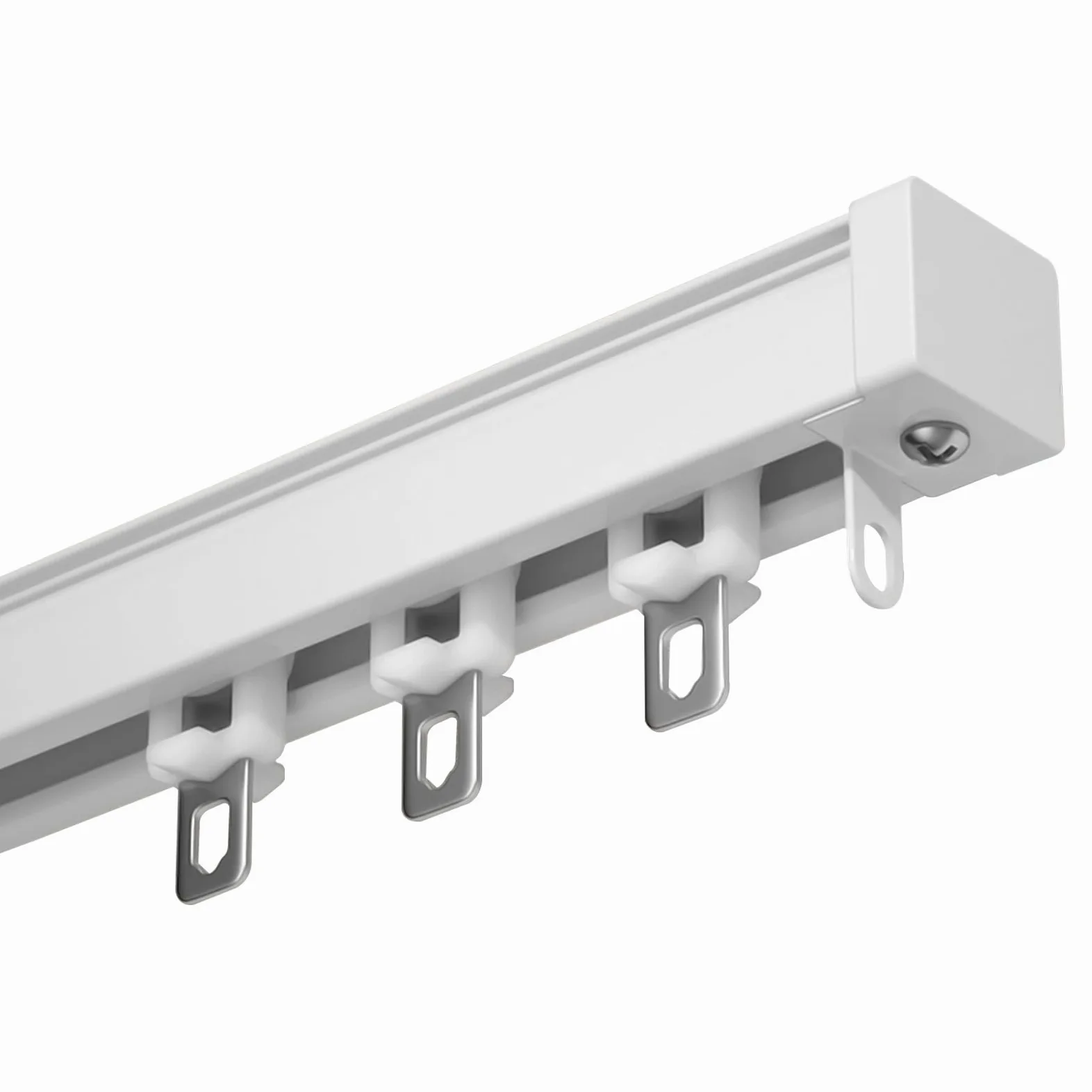 Système de rail de plafond coulissant pour rideaux d'extérieur, séparateur de pièce caché, tringles à rideaux silencieuses, blanc, 2,2 m – Parfait pour la décoration de la maison et du bureau