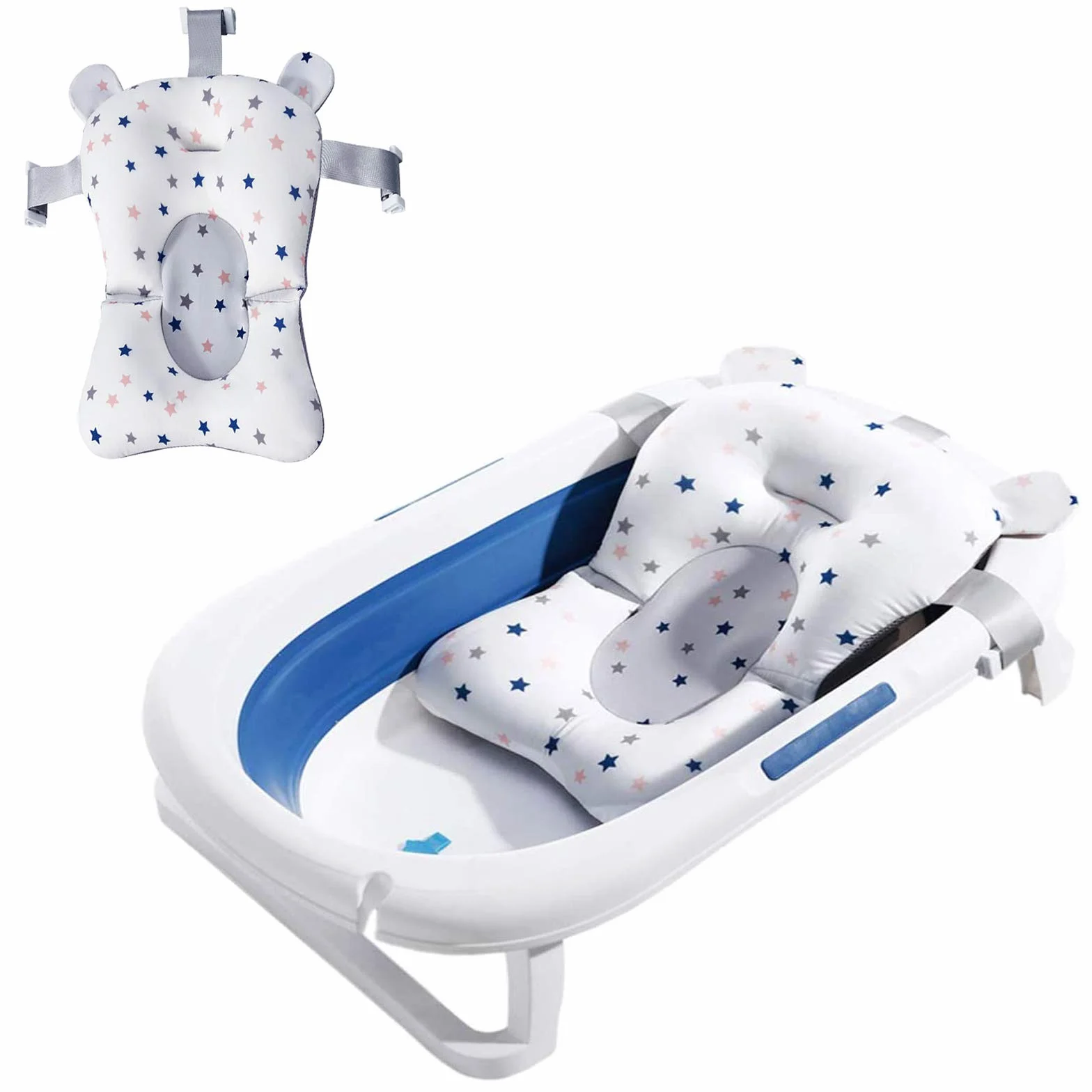 Coussin de bain bébé antidérapant réglable pliable 0-12 mois