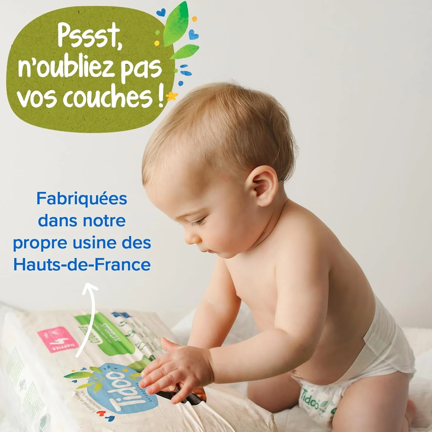 TIDOO 150 Rectangles de Coton Bio Ultra Doux Résistant Absorbant Pads Change Toilette