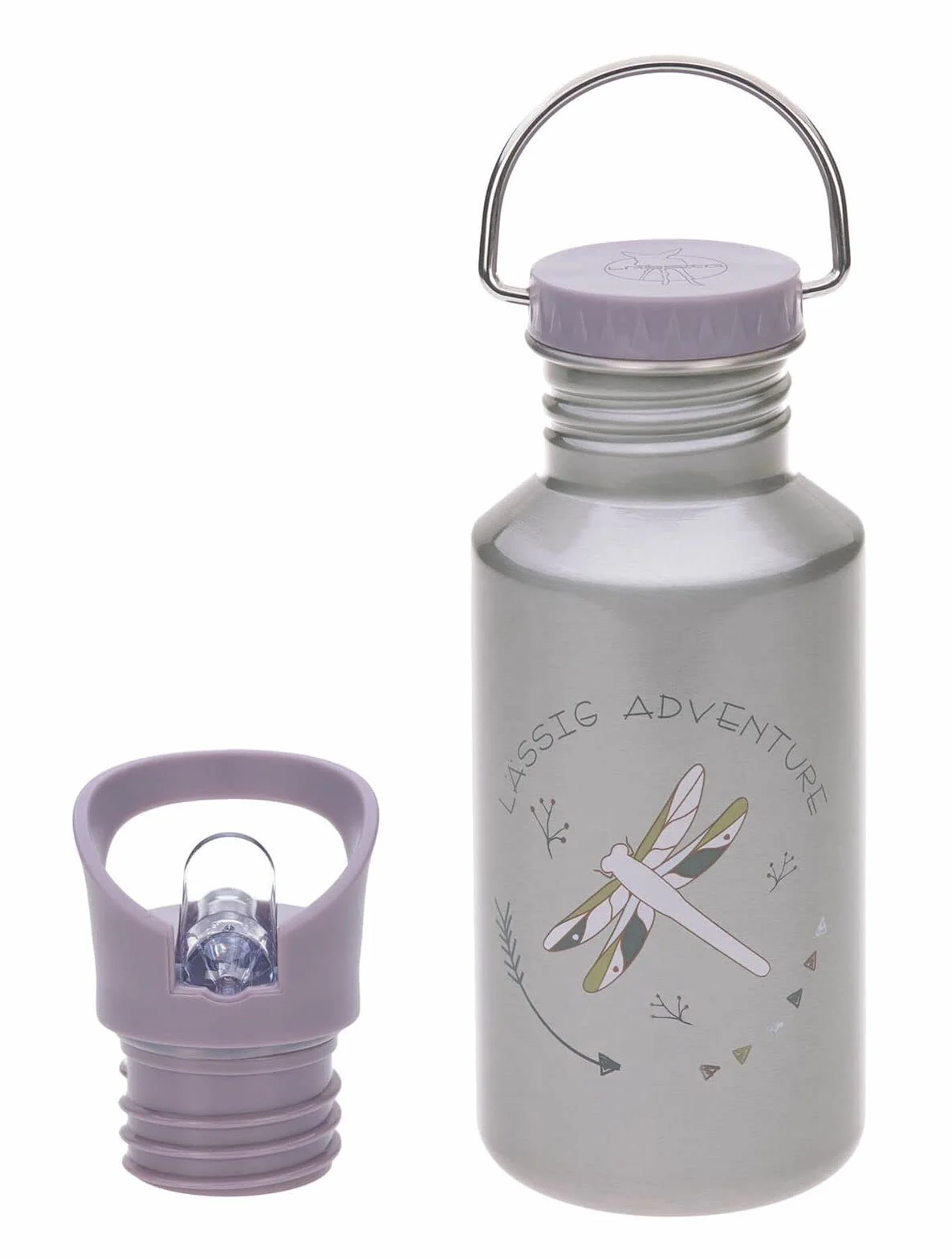 LÄSSIG Gourde acier inoxydable enfants Sport Cup supplémentaire Anti-fuite Adventure Dragonfly