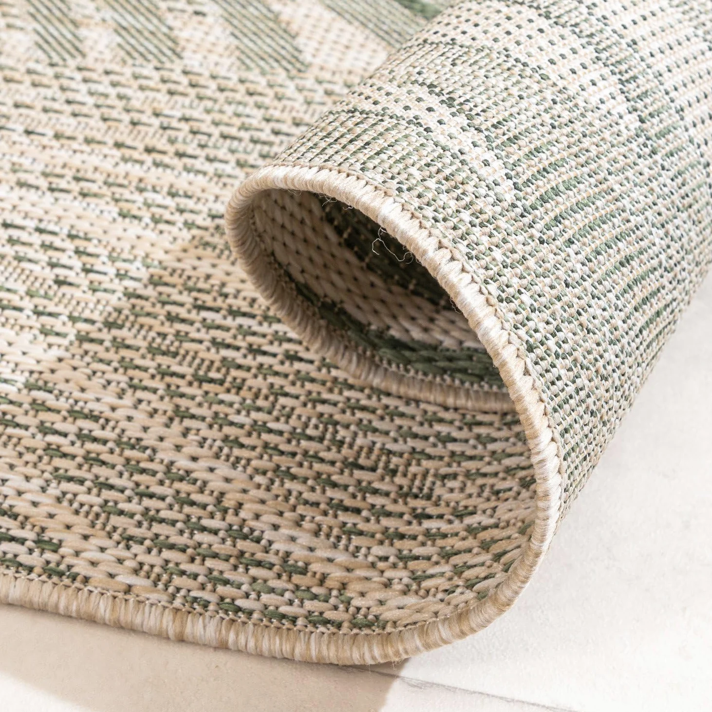 FRAAI | Home & Living Tapis d'extérieur - Tiga Palm Vert - 80x150 cm - Tapis Exterieur Resistant Pluie - Rectangulaire - Terrasse, Jardin, Balcon | Résistant aux intempéries - Synthétique - Polypropylène - Balcon, Jardin/Terrasse - Tapis d'extérieur