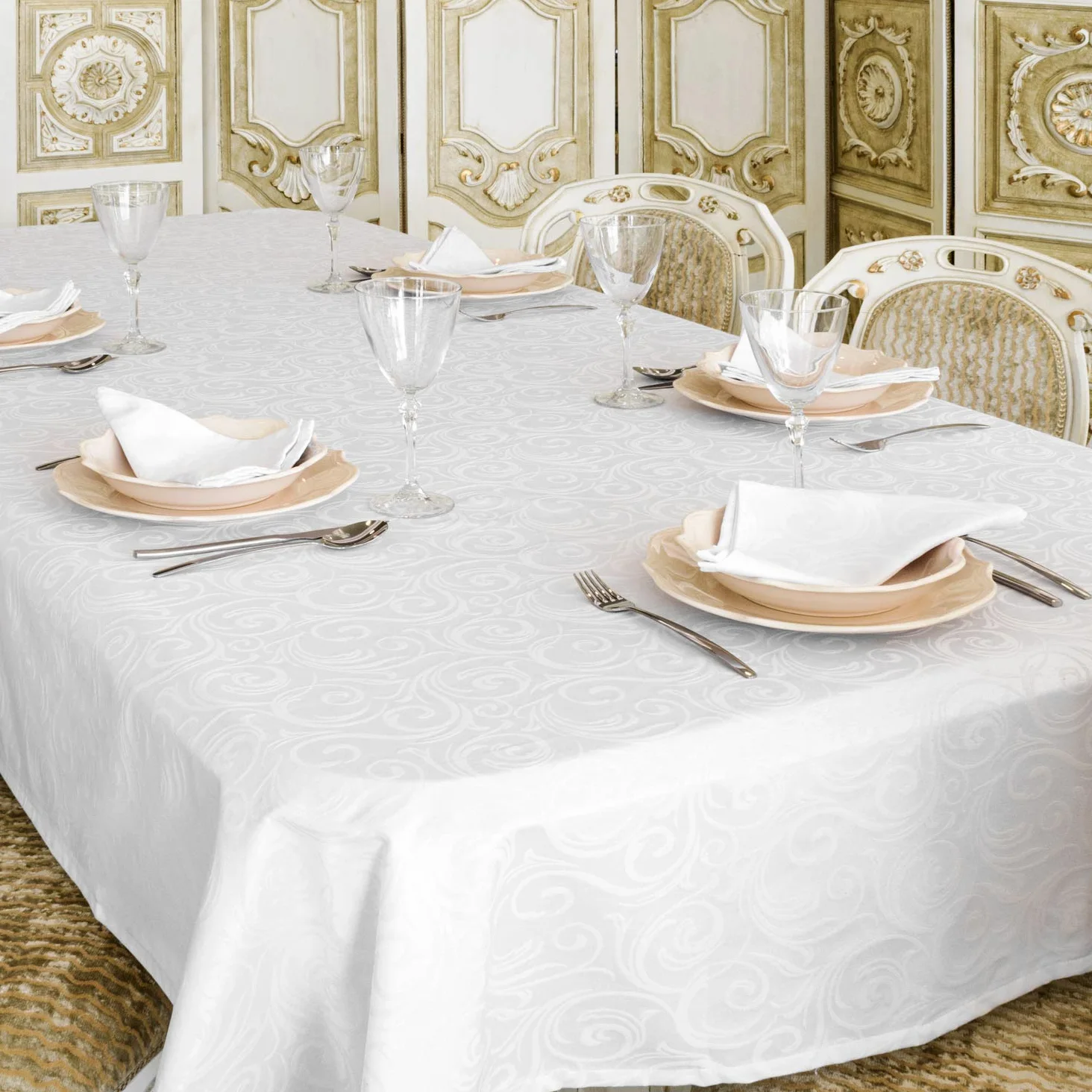 BGEUROPE Nappe - Antitache - Blanc - Réf. Lyon - 150cm x 300cm