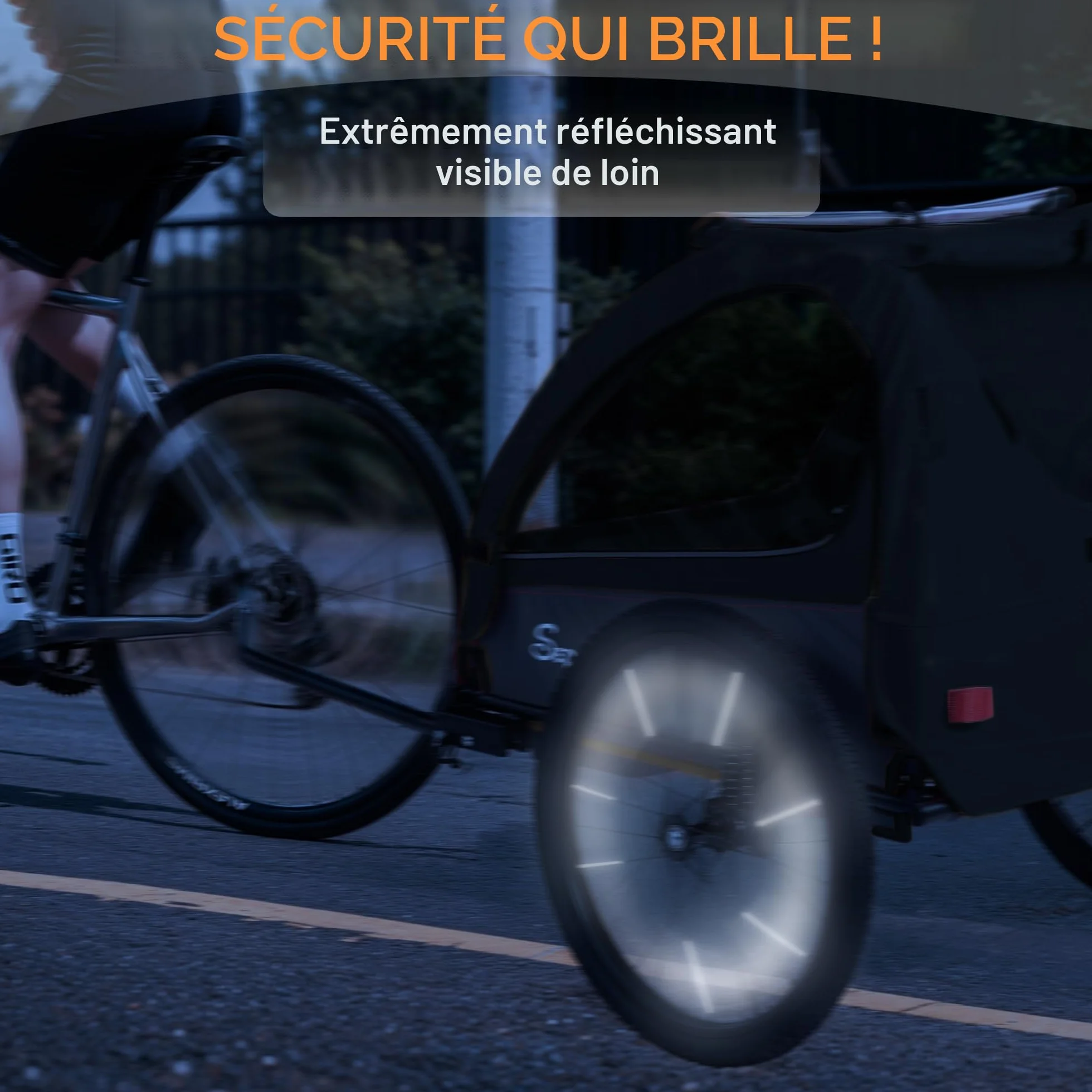 Remorque vélo 2 en 1 pliable pour 1 à 2 enfants avec suspension, poussette jogging grand rangement