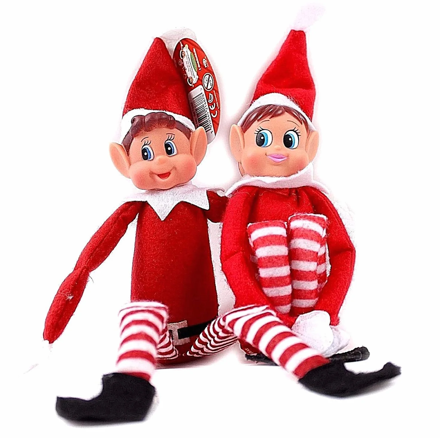 Elfie et Elvie Lot de 2 Figurines Souples en Vinyle Rouge