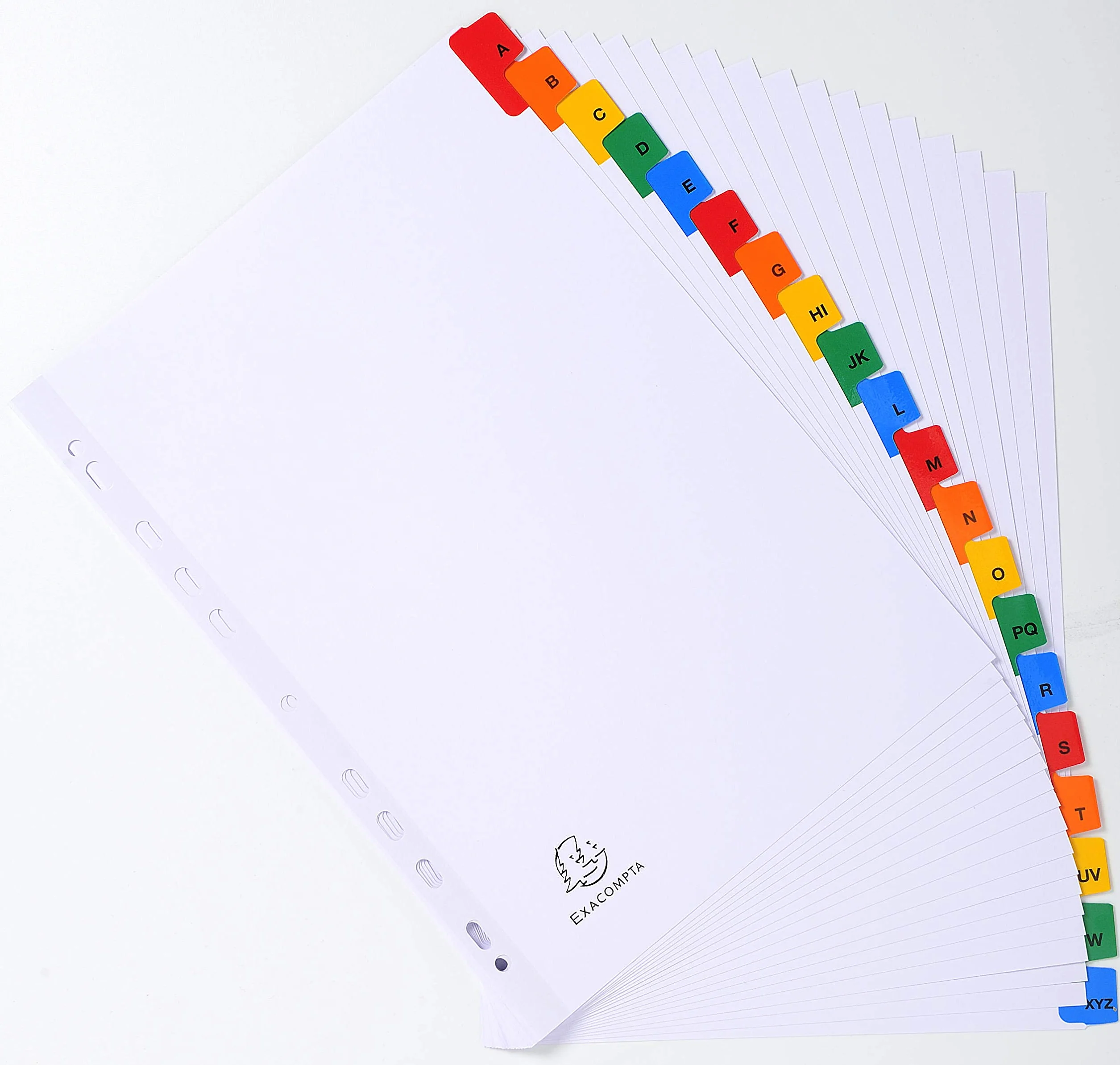 EXACOMPTA Jeu d'intercalaire alphabétique A4 20 positions en carte 170g onglets Mylar®