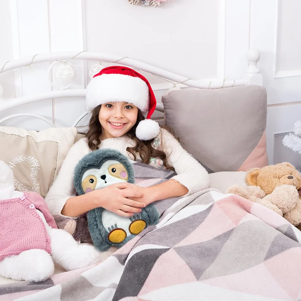 Coussin Chauffant Micro-Onde Bouillotte Peluche Eau Chaude Soulagement Règles Douloureuses