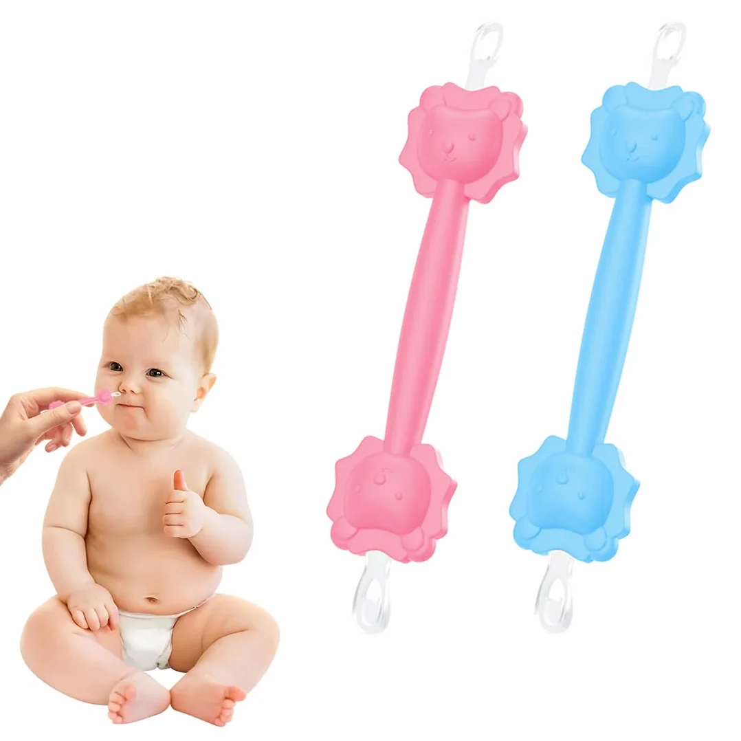 JEYORZY 2 pièces pinces de nettoyage nasales pour bébé, cure nez, nettoyeur nez, cure oreille enfant, rose et bleu