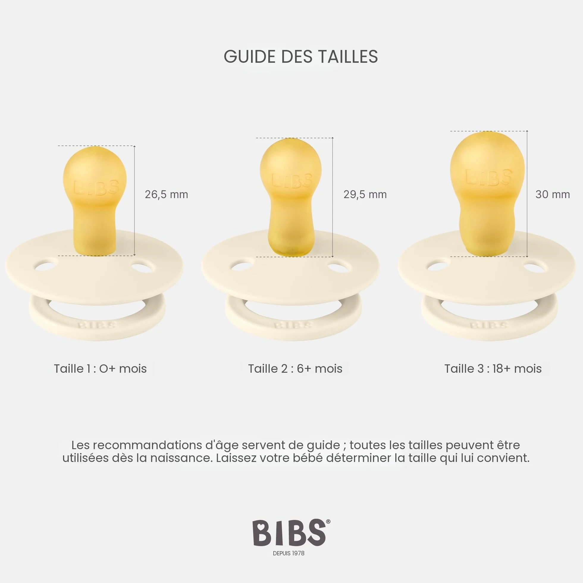 BIBS Sucettes Lot de 2 Tétine Taille 3 Latex Naturel Blush/Sand